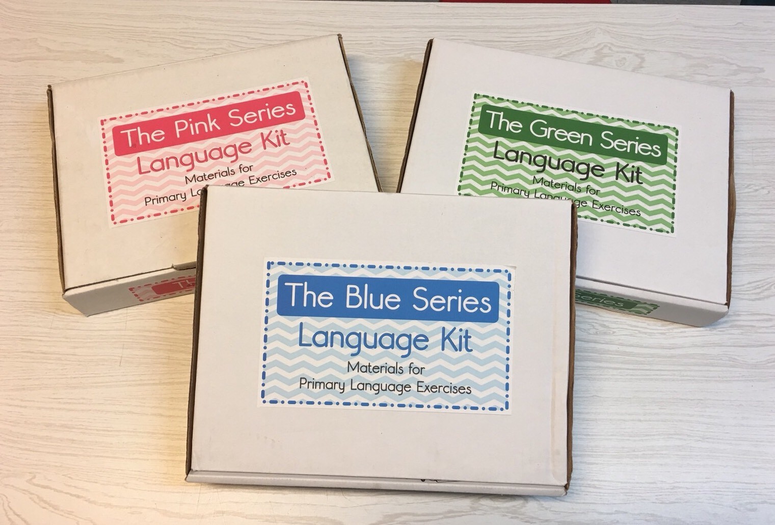 Montessori (BUNDLED) – The Pink, Blue & Green Series – 3 Complete Language Kits