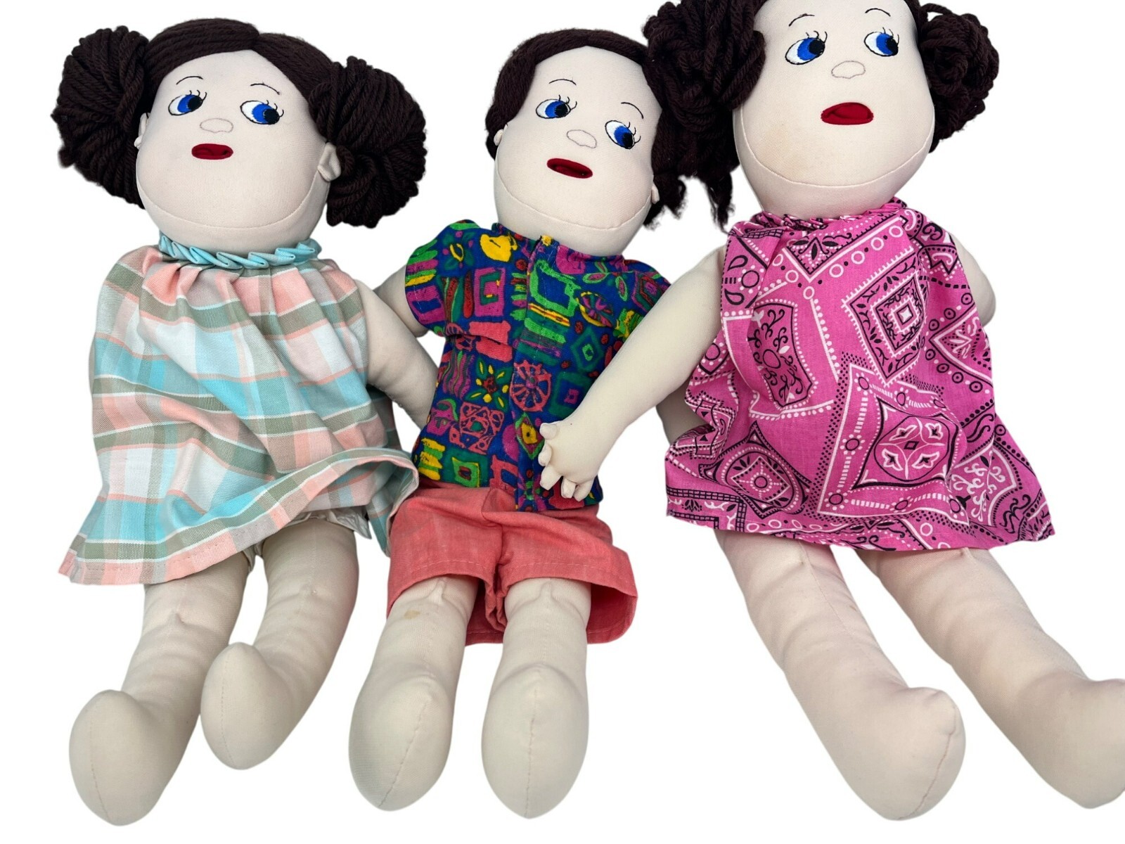 Vintage Teach A Bodies Anatomically Correct Plush Dolls 3pc #2839