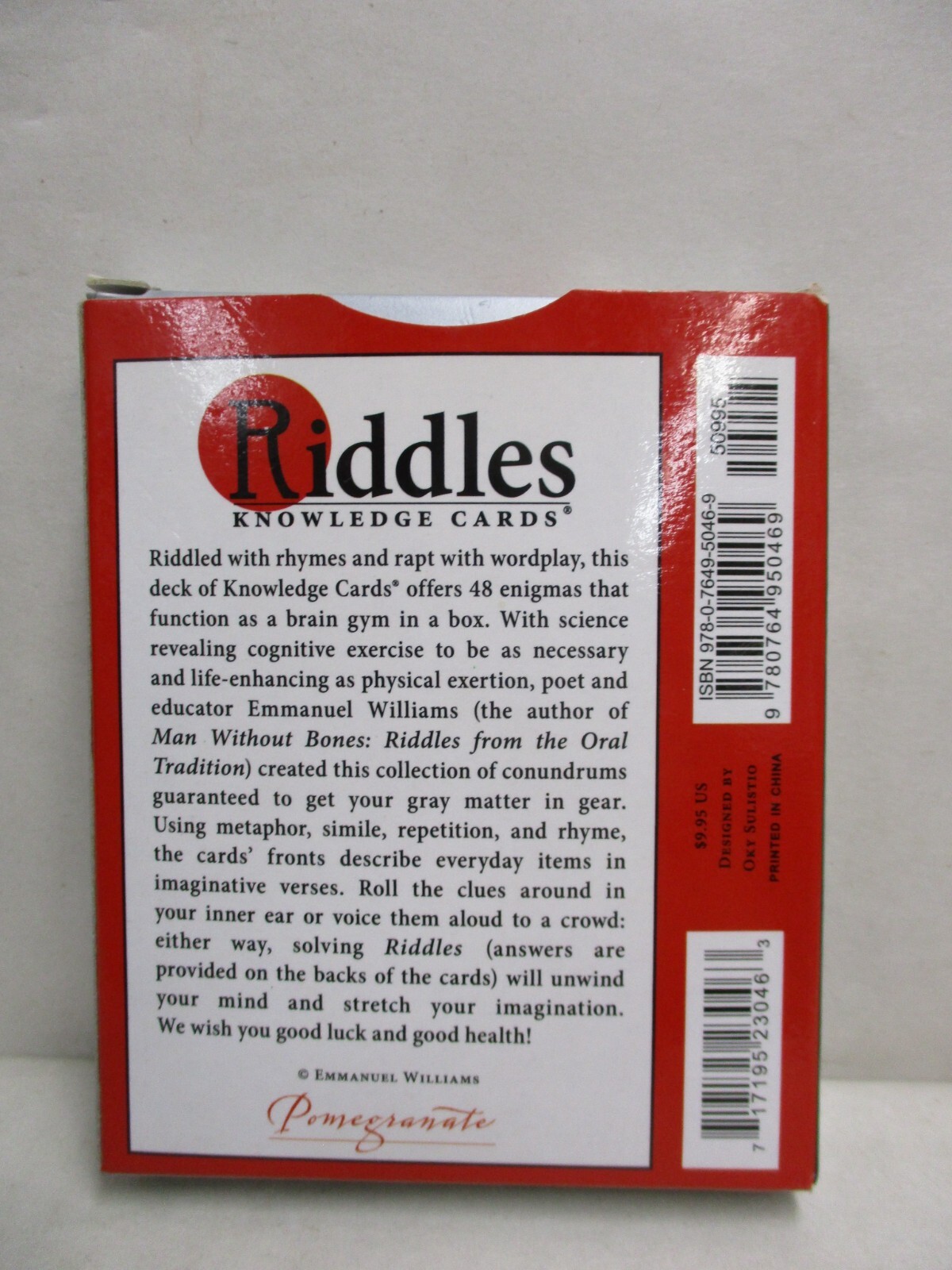 Riddles Knowledge Cards by Emmanuel Williams Complete Set of 48 Cards with Box