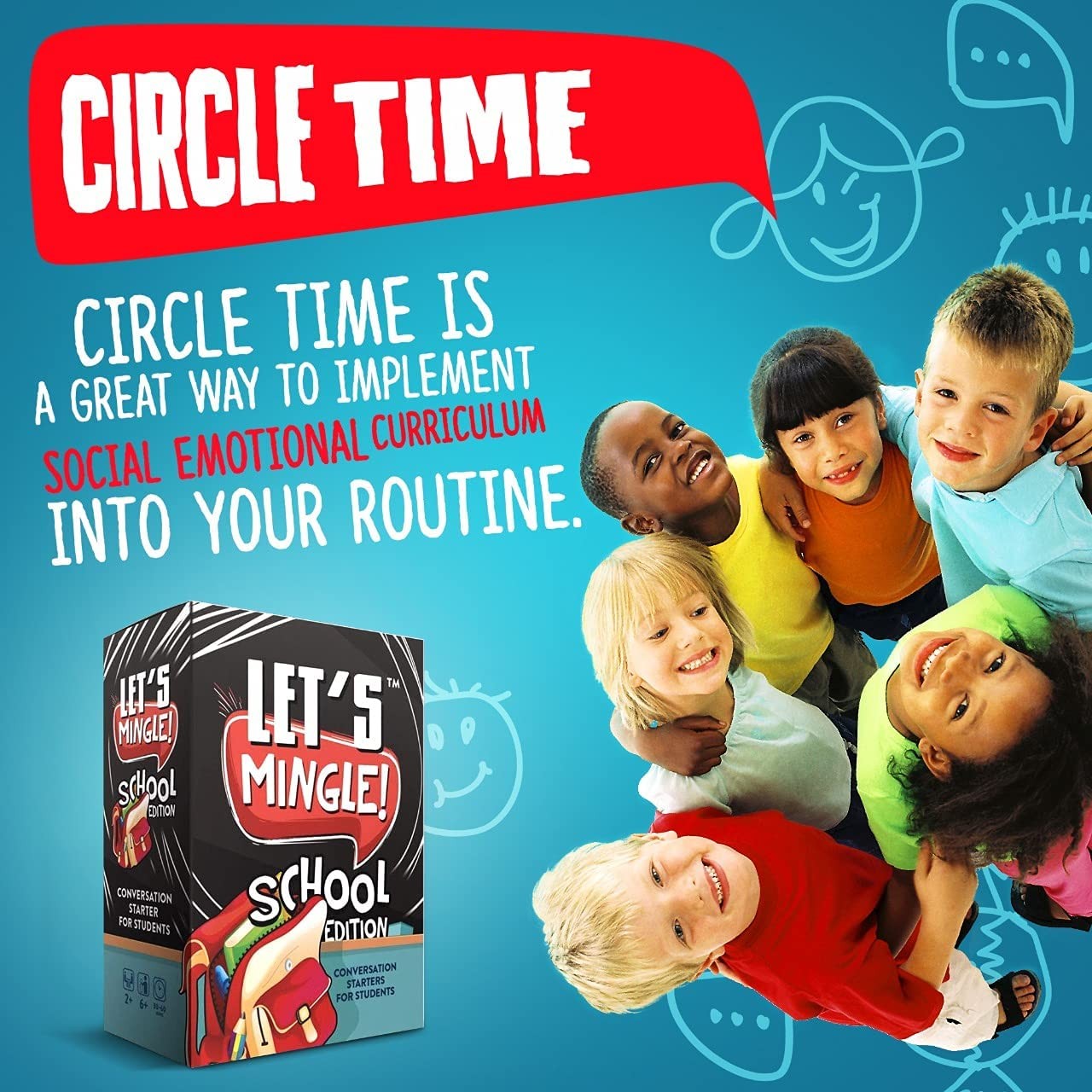 FUN TRIBE Let’s Mingle Conversation Starters Game for Kids Ages6+ School Edition