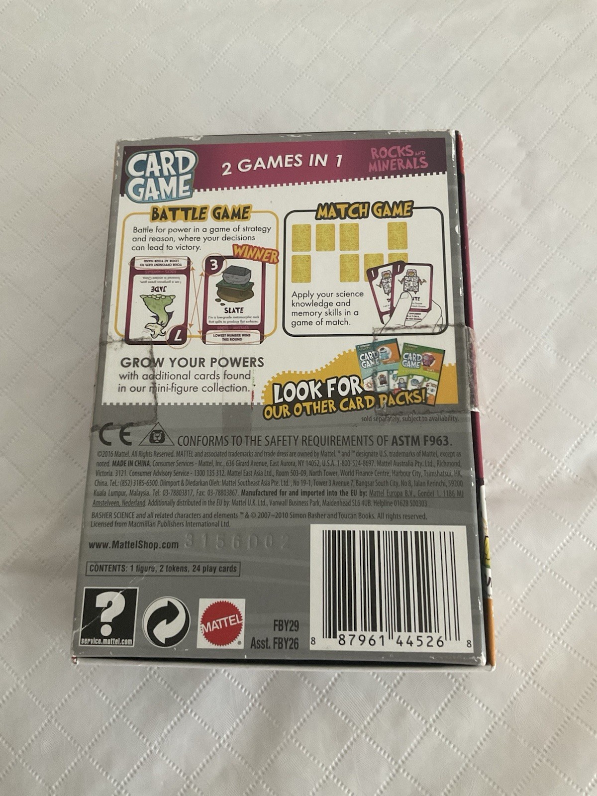Basher Science Rocks & Minerals Card Game Pyrite Figure 2 In 1 Mattel Open READ