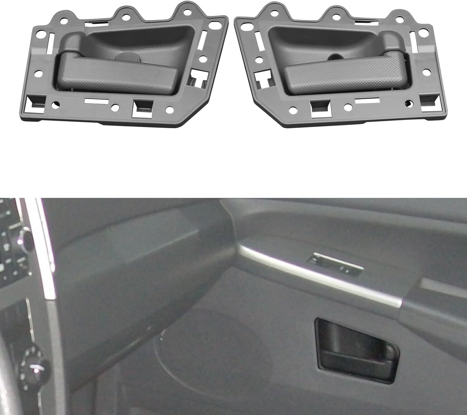 4pcs Interior Door Handle Front/Rear Left and Right Side Gray Compatible with
