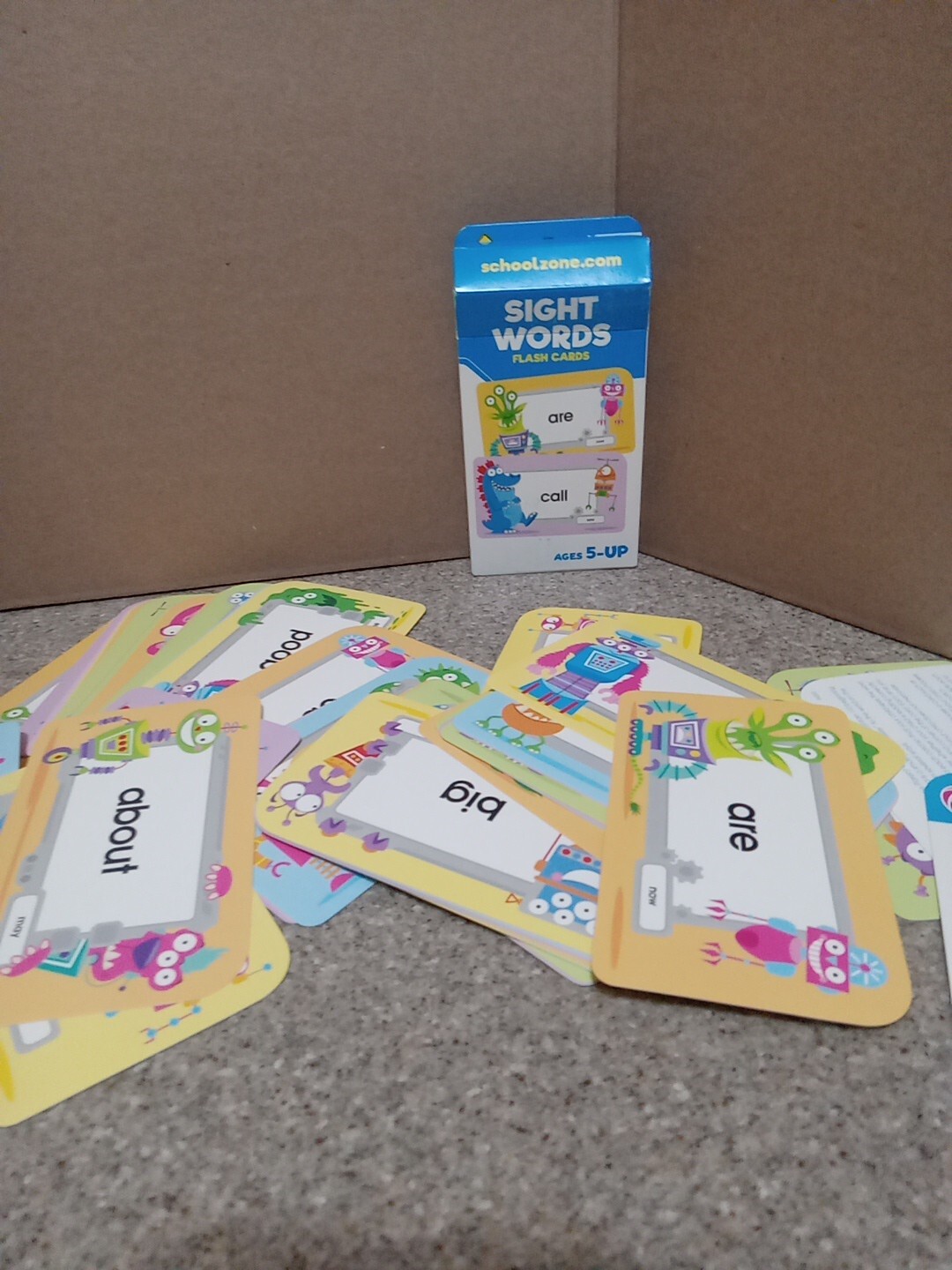 Sight Words Flash Cards School Zone Learn to Read, Reading Activities Basics NEW