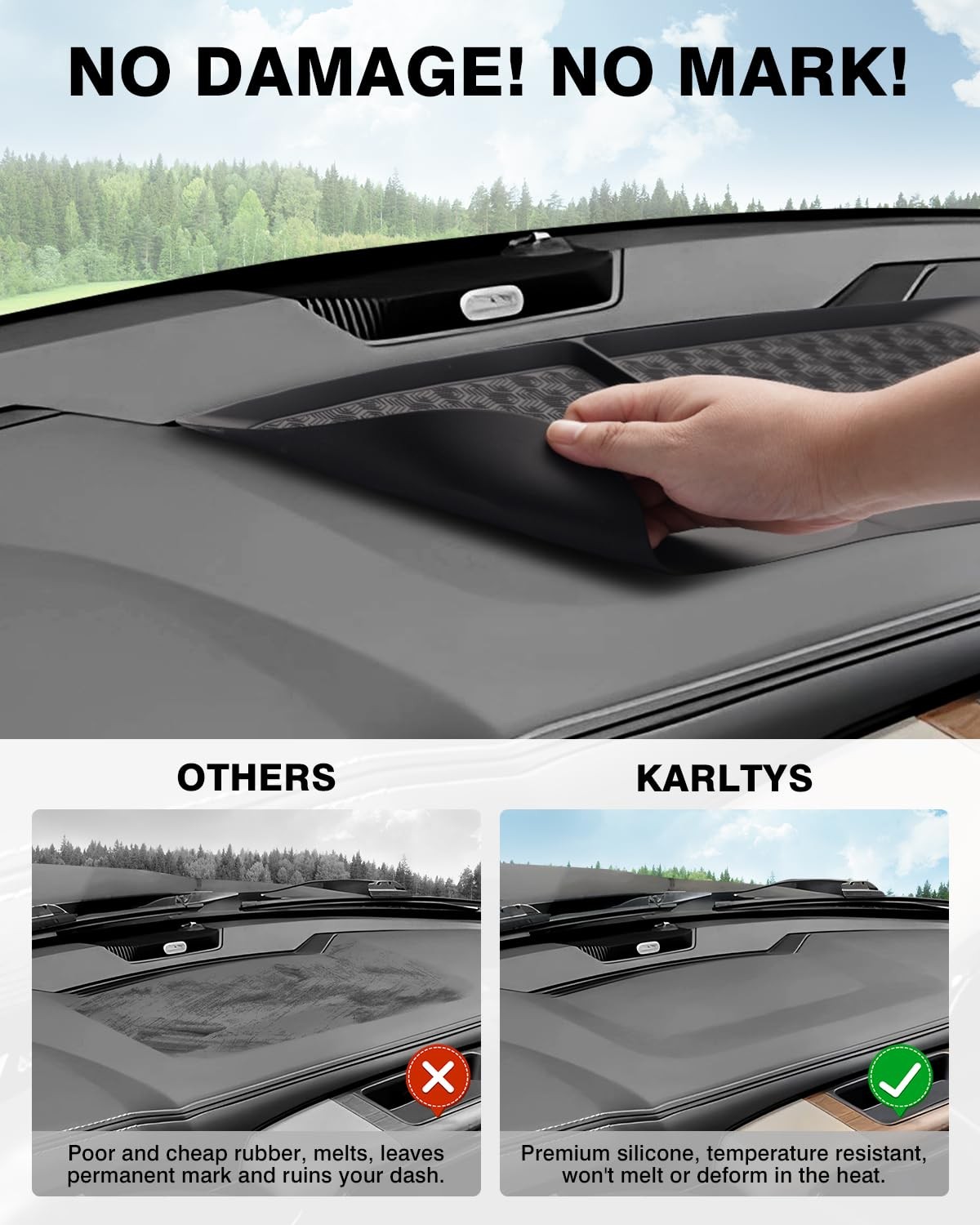 Karltys Ram Dash Mat for 2011-2018 Dodge 1500 Ram, black