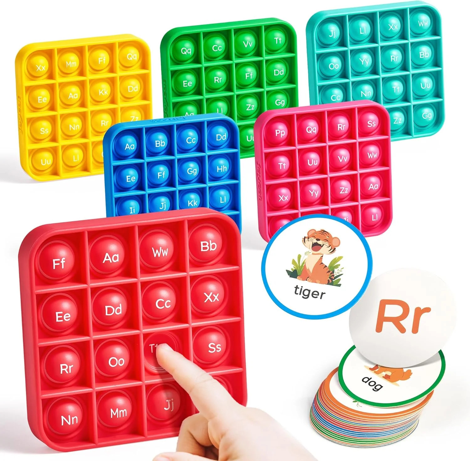 JoyCat Alphabet Bingo Game for Kids Ages 3-5, Sensory ABC Learning Toy with 6 Re