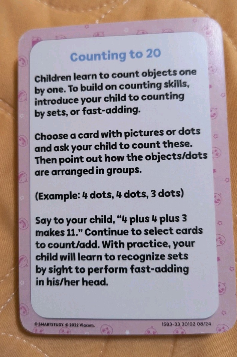 Baby Shark Counting 1-20 Number Flash Learning Colorful Cards NEW! Free Shipping