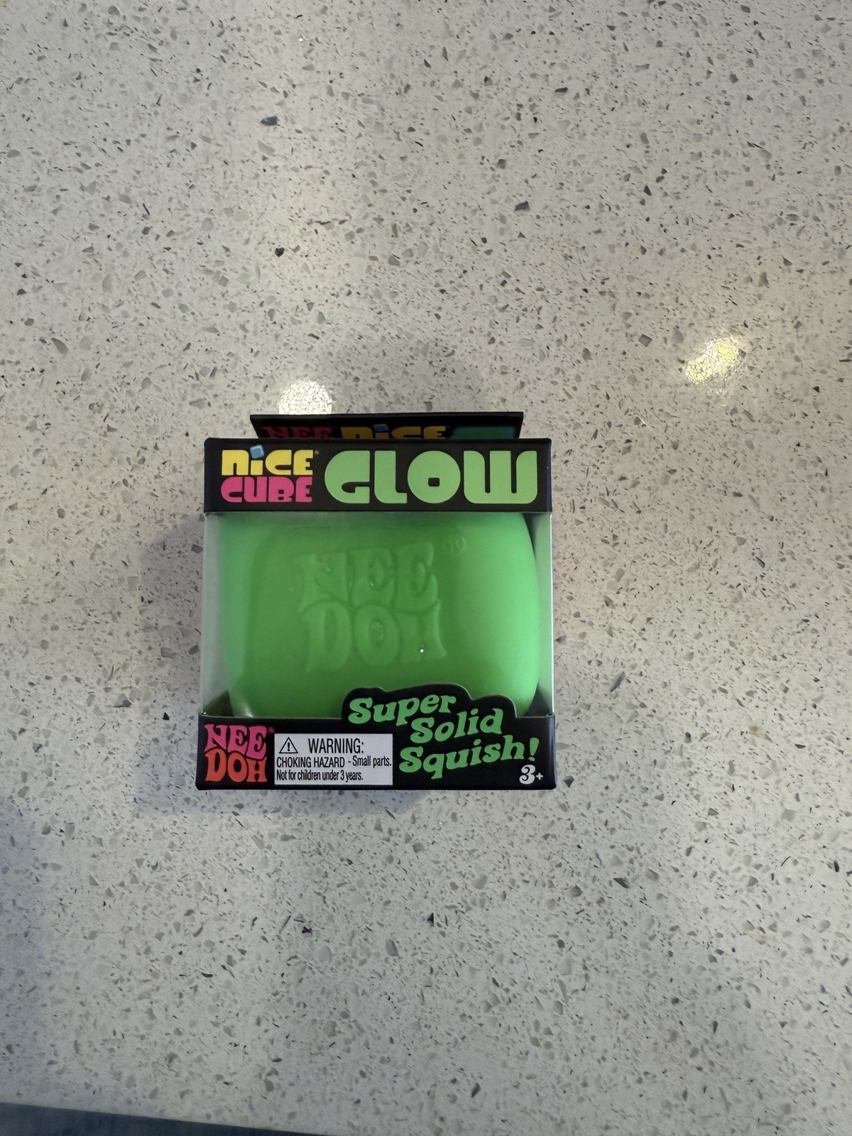 RARE! Green NeeDoh Nice Cube Glow – Super Solid Squish Sensory Toy