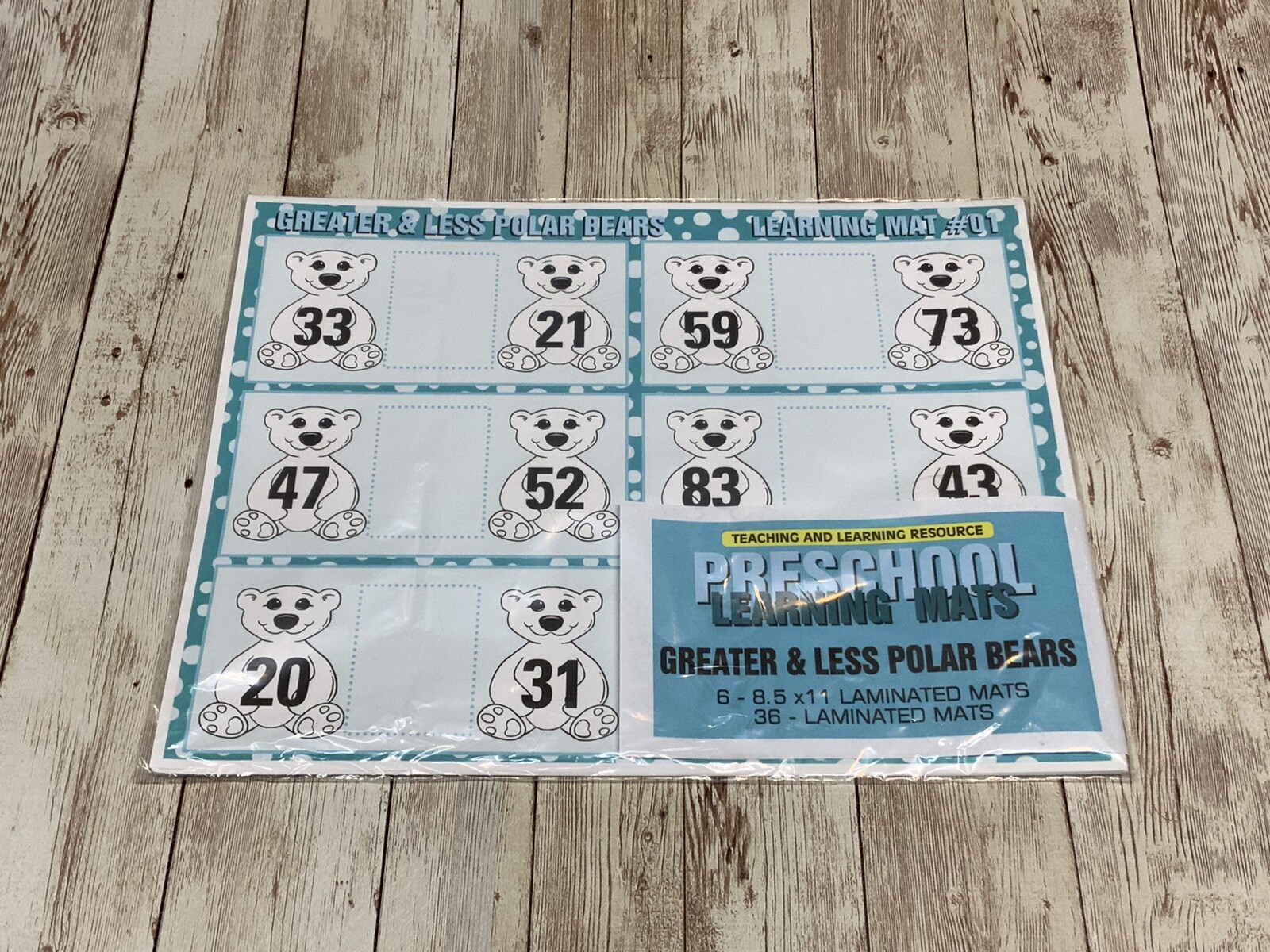 Set of 6 – Learning Mats & Cards – Laminated Activity #