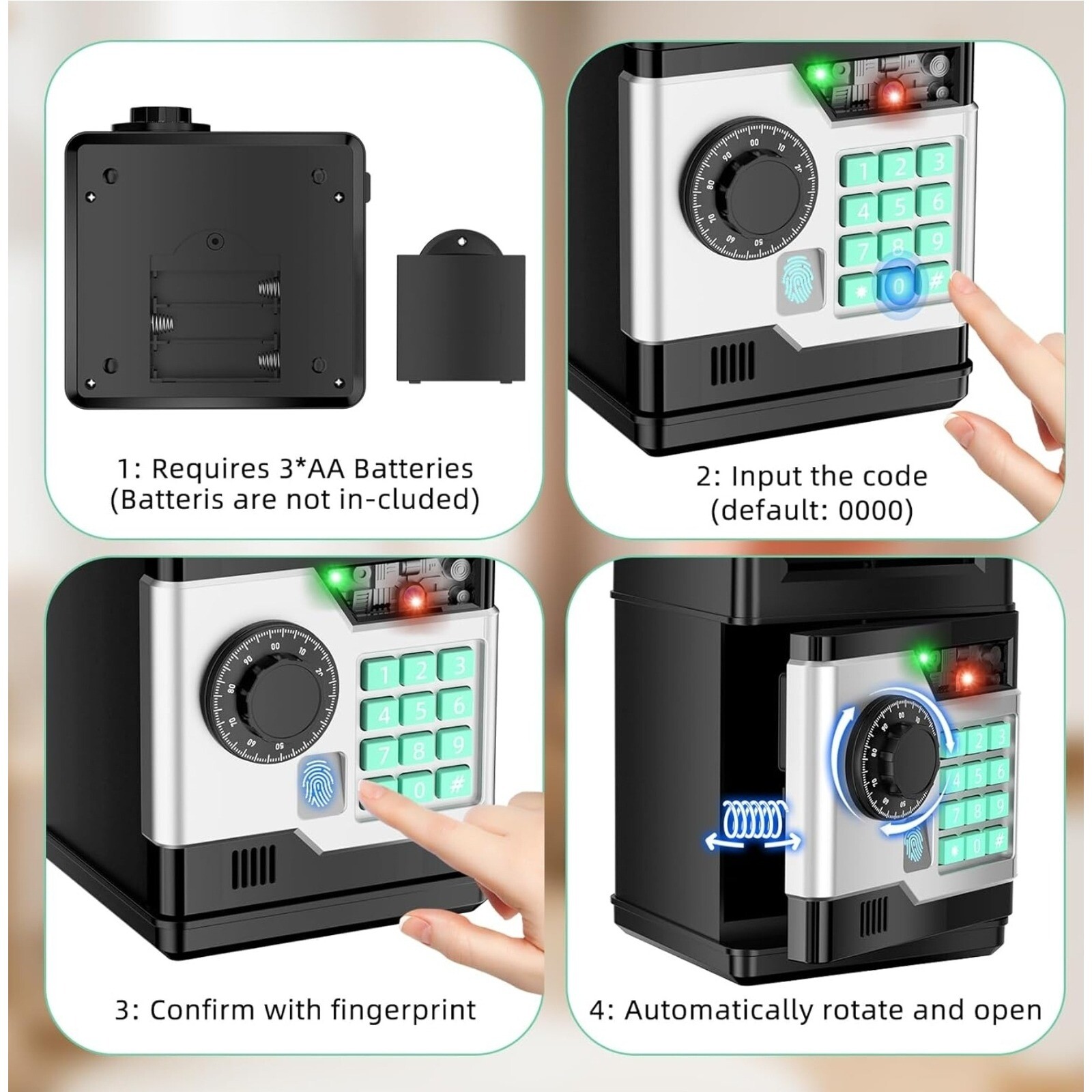 Piggy Bank, Automatic Electronic Piggy Bank for Kids Boys Girls