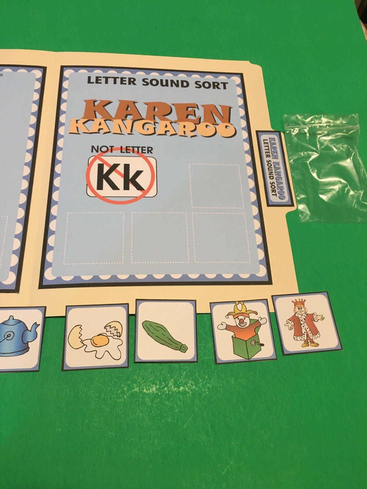 Karen Kangaroo – Letter Kk – DIY File Folder game – Printed / Uncut