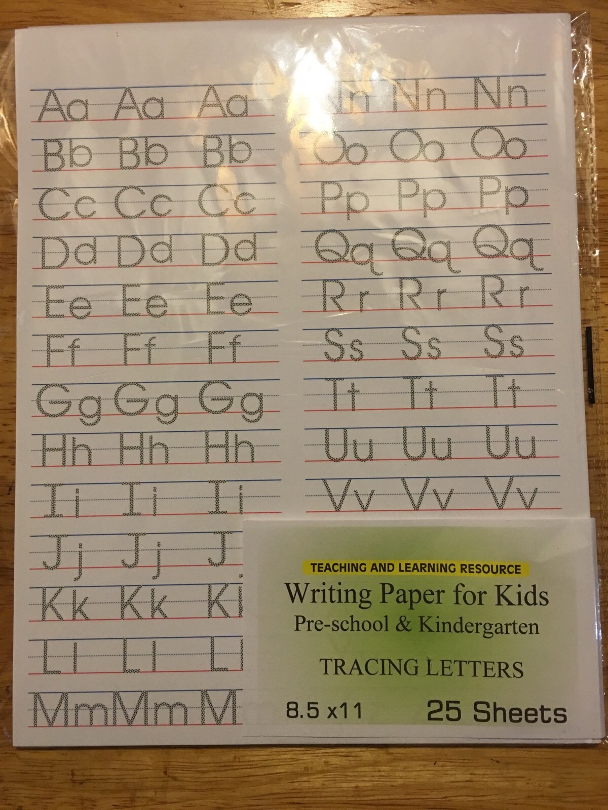 Writing Paper for Kids – TRACING LETTERS – 11X 8.5 in, 20 lb, 100 sheets