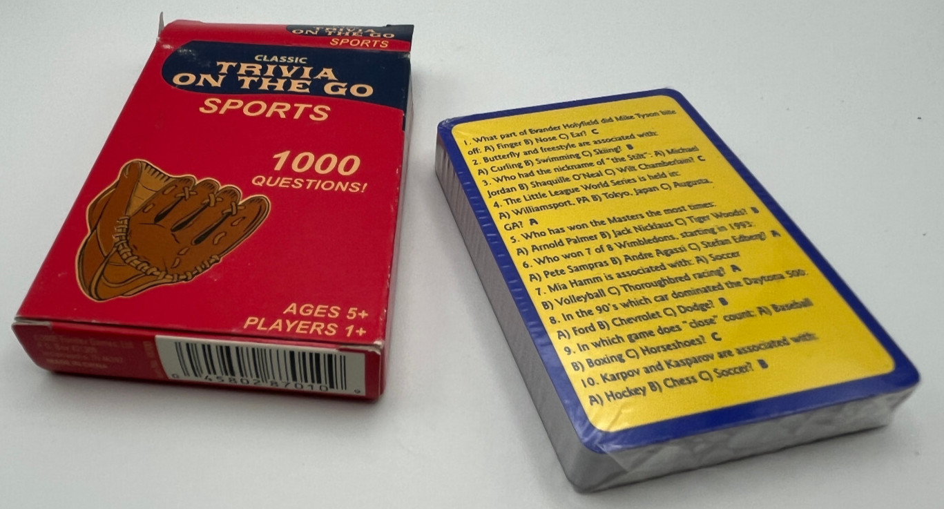 Sports Trivia On The Go Cards NEW sealed