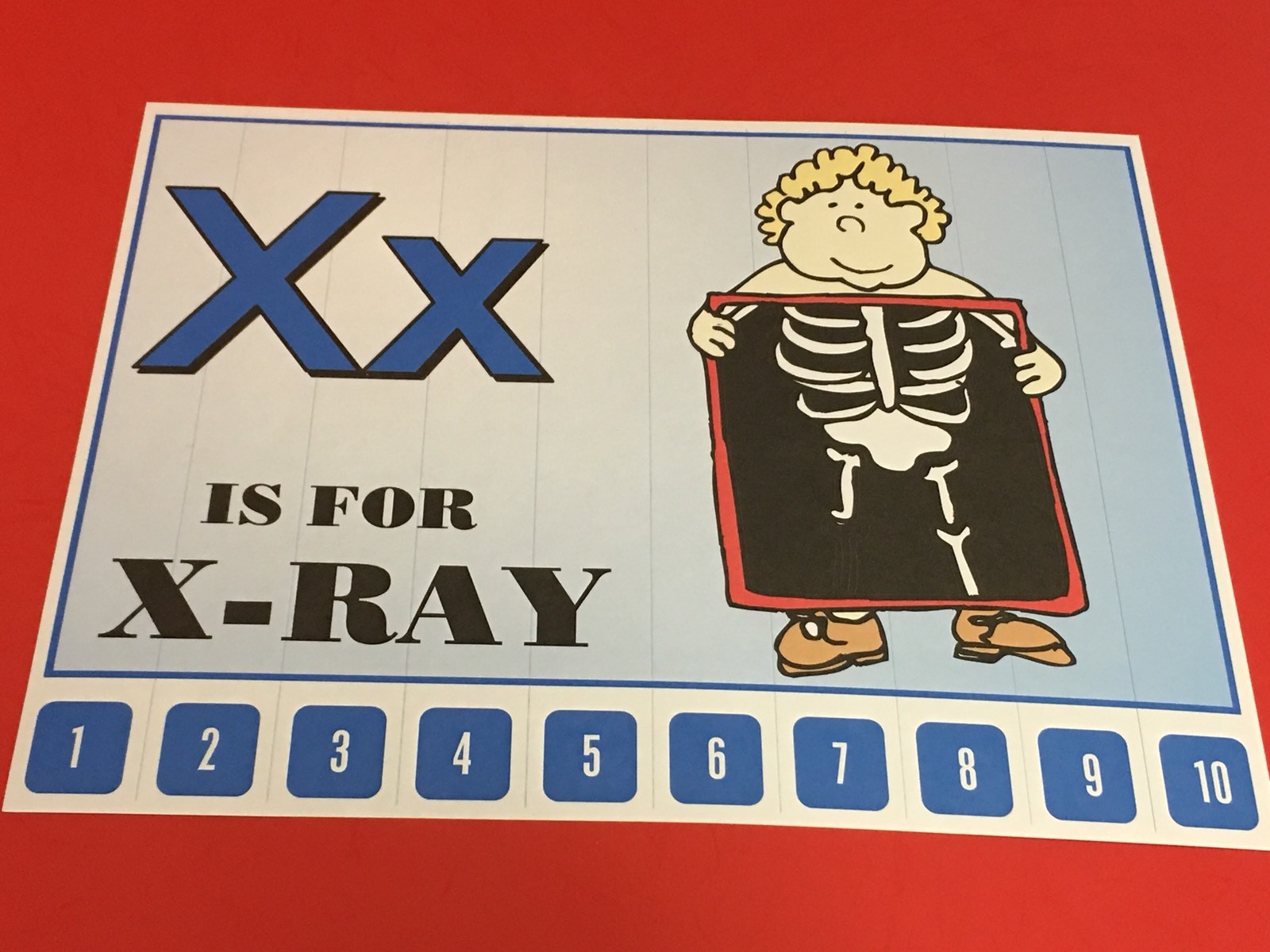 Letter X X-ray – Number Sequencing Puzzle, numbers 1-10 Laminated