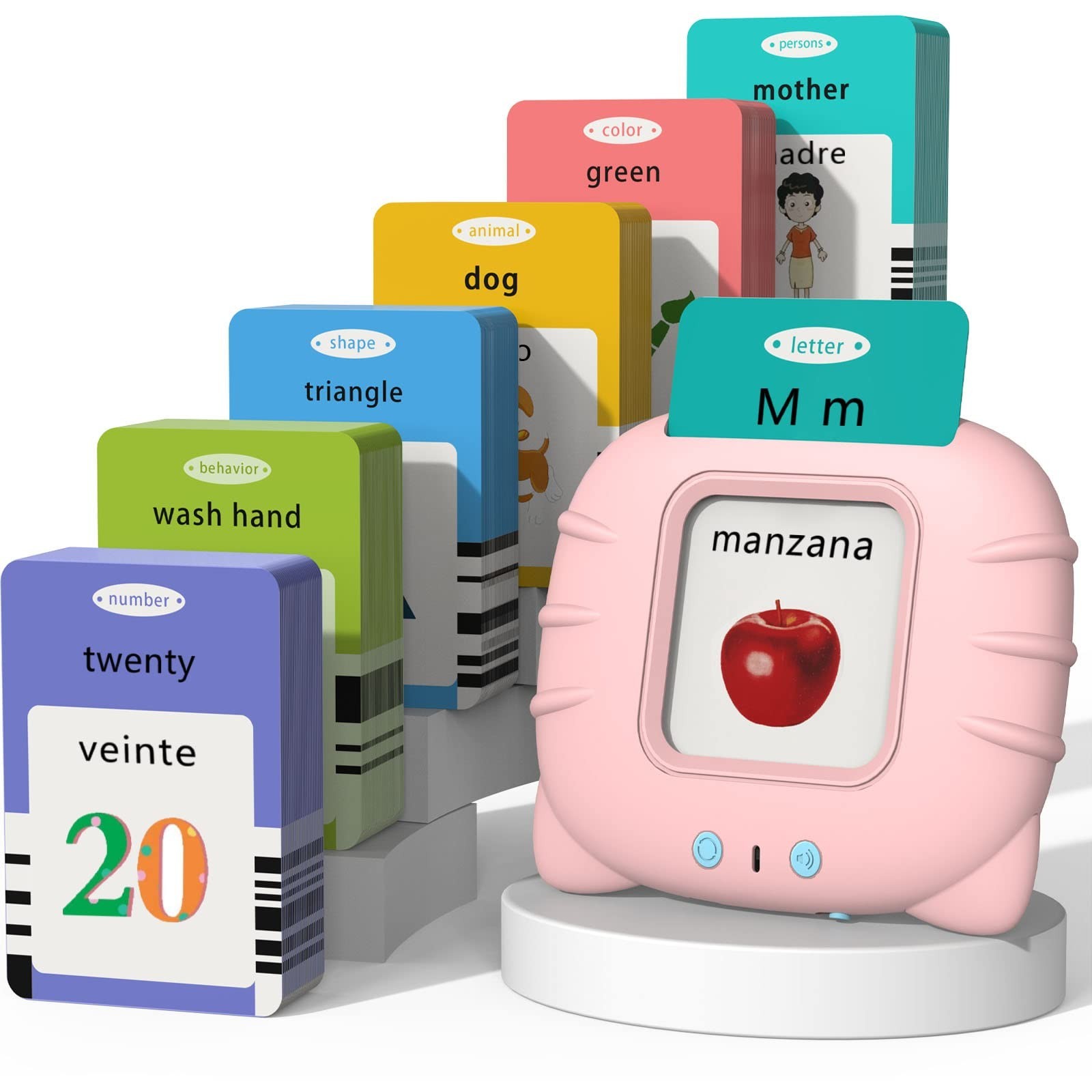 Bilingual Talking Flash Cards for Toddlers – Spanish & English Learning Toy, 258