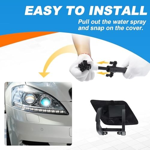 Car Front Bumper Replacement Headlight Washer Cover Right Passenger Side White