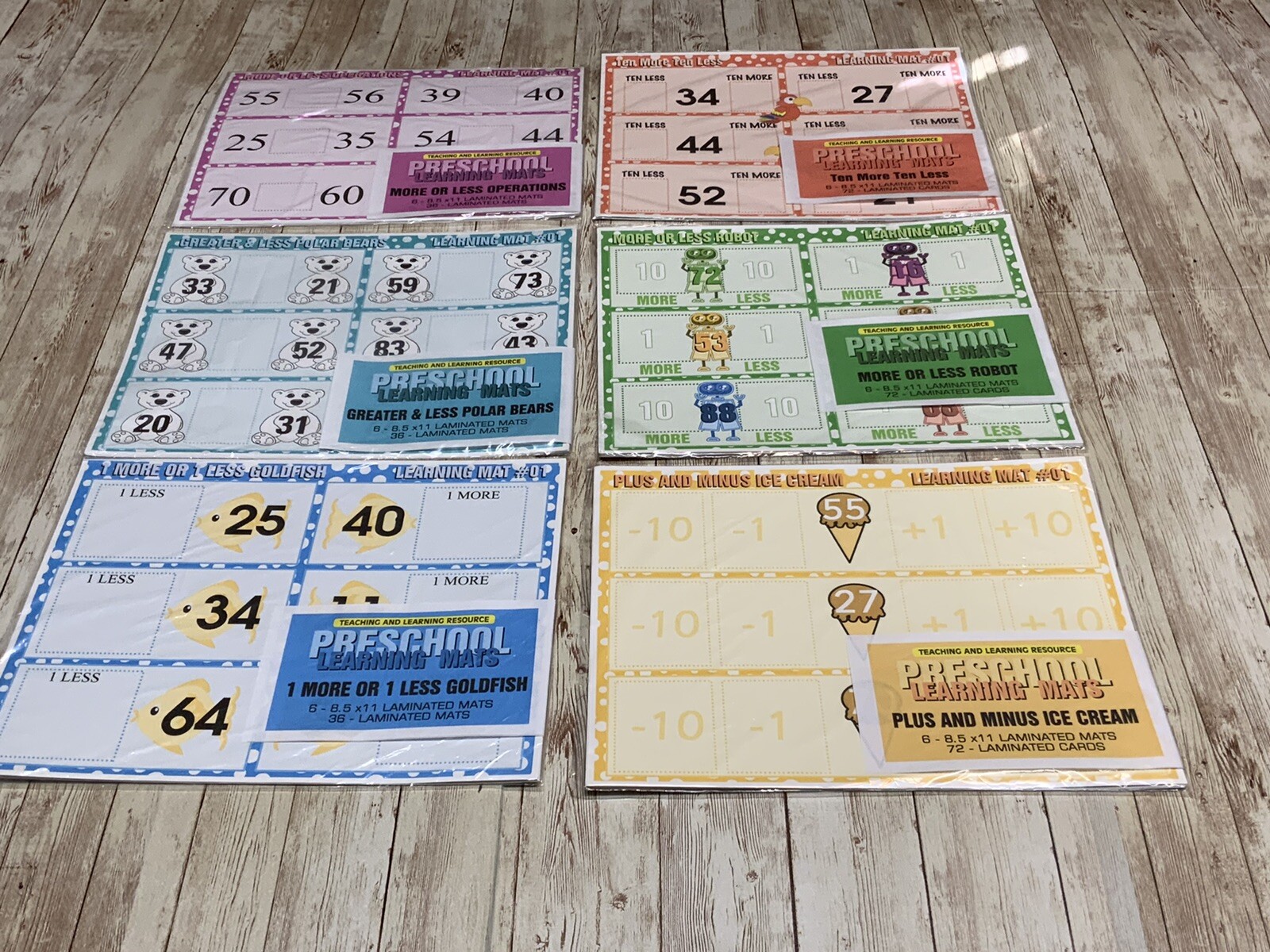 Set of 6 – Learning Mats & Cards – Laminated Activity #