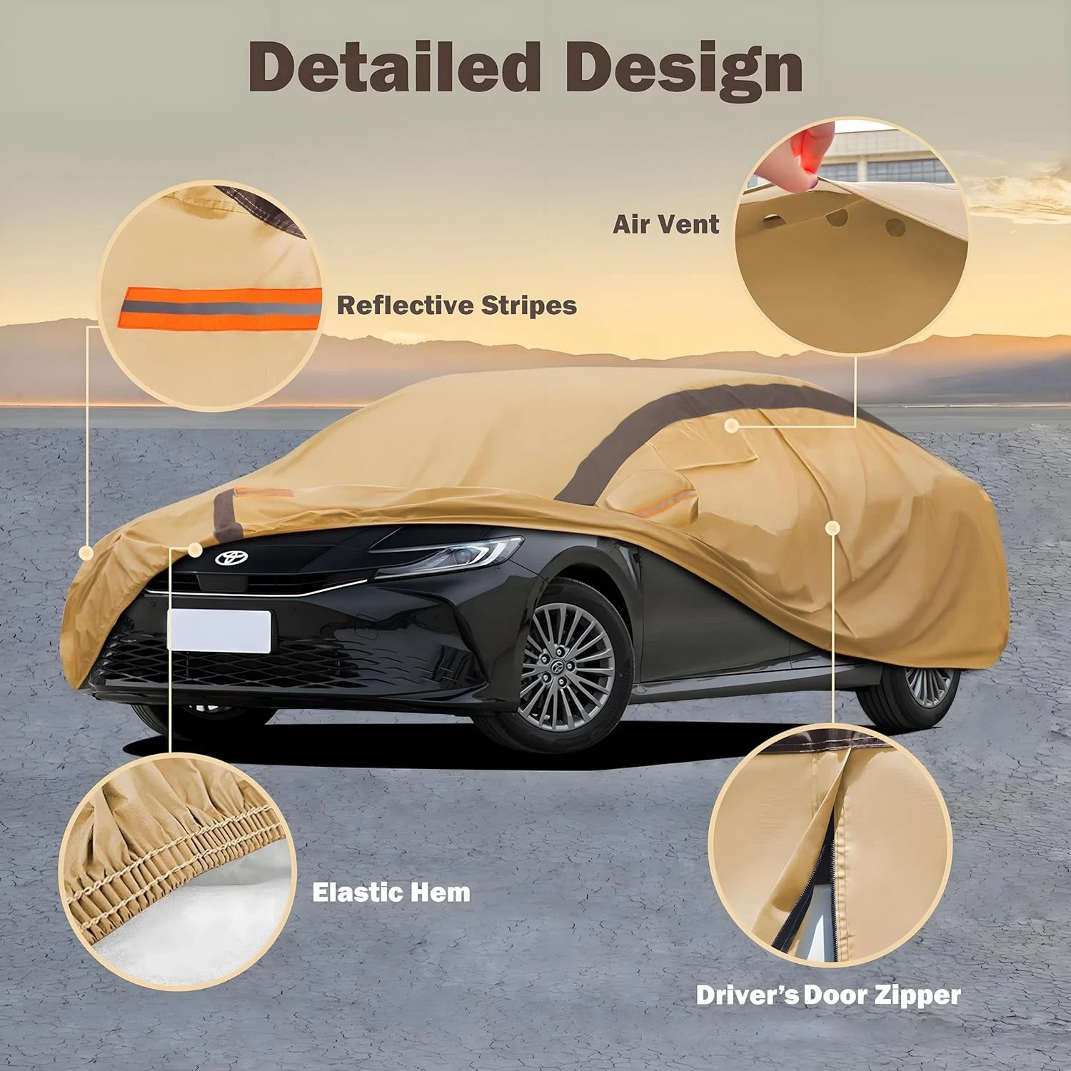 Corolla Car Cover Heavy Duty Waterproof All Weather Compatible with Toyota