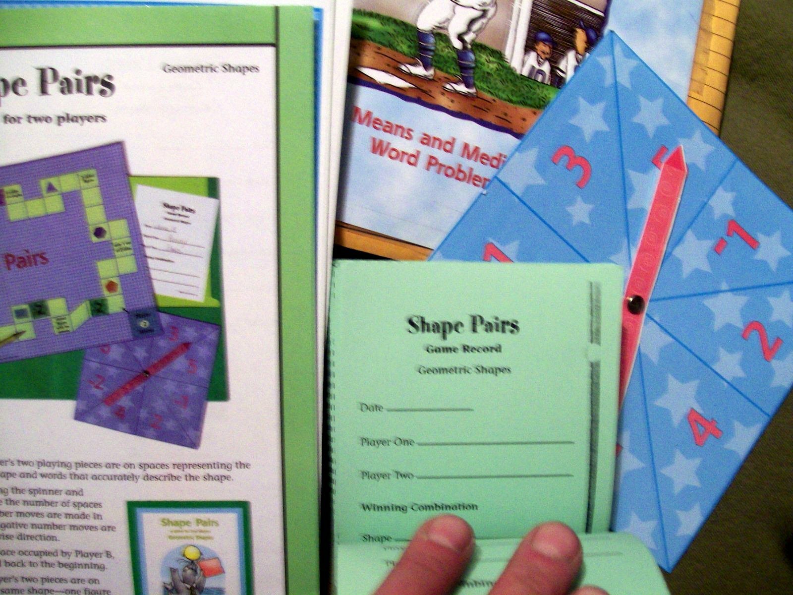 15 Individual Math/Word Problem Games Grades 1-6 Fractions, Geometry, Time……