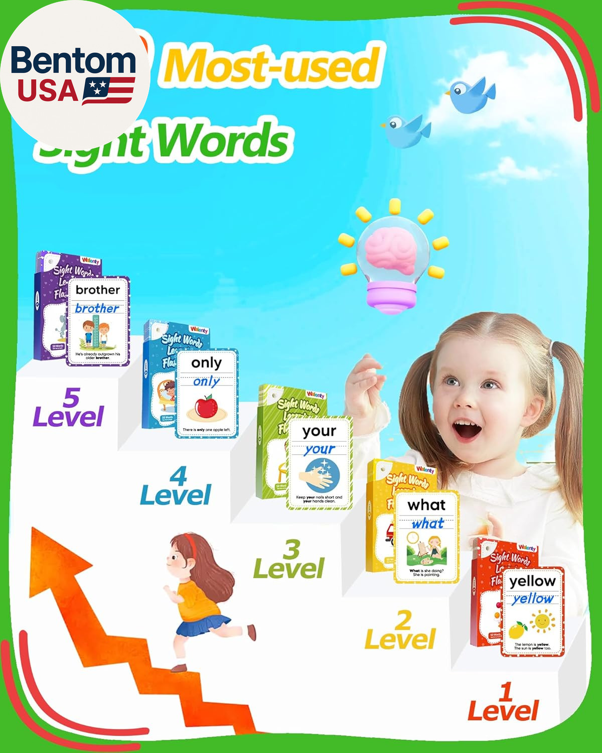 Sight Words Flash Cards Kindergarten, 250 Dolch Sight Word Writing Reading Spell