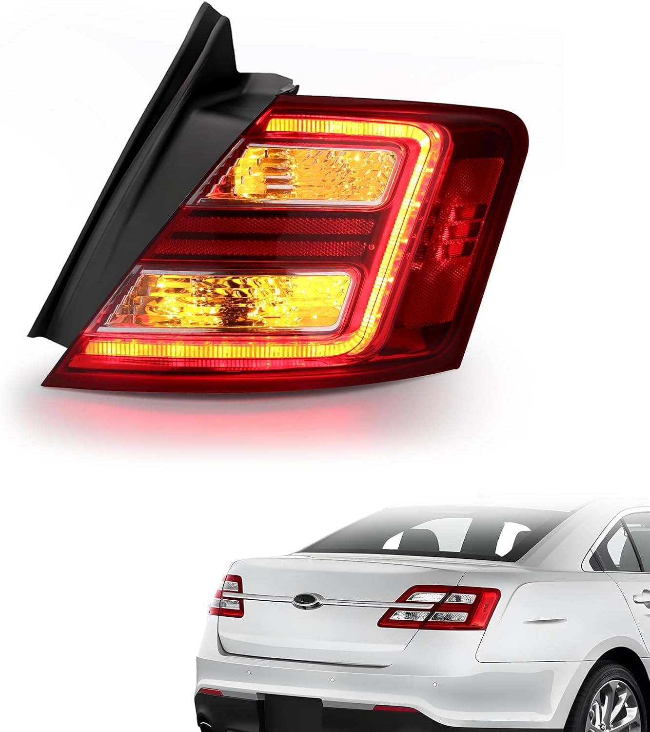 Tail Light Compatible with 2013 2014 2015 2016 2017 2018 2019 Ford Taurus Outer