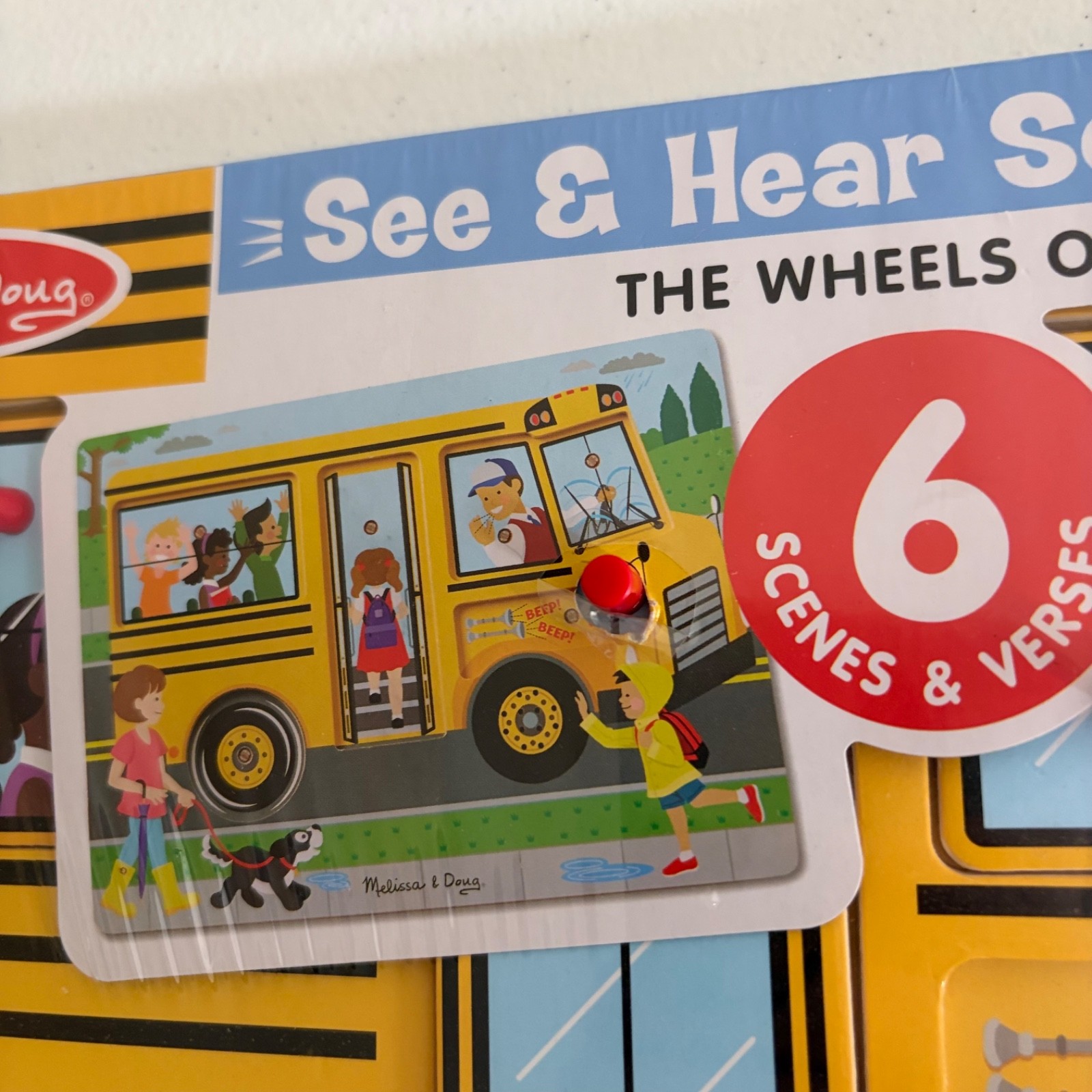 Melissa & Doug See & Hear Sound Puzzle The Wheels On The Bus NWT 2+