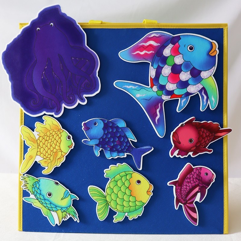 Rainbow Fish Felt Story Set 16-Pcs Flannel Board Educational Toys Preschool Kids