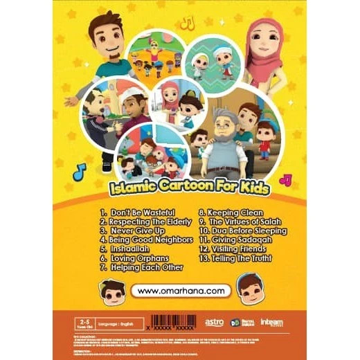 NEW Omar & Hana DVD Islamic Cartoon For Kids Song Children Kids English Video V2