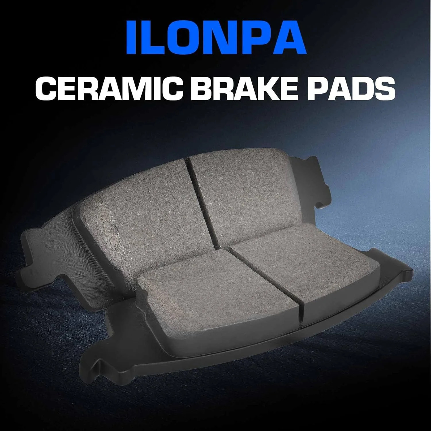 ILONPA Front Semi-Metallic & Rear Ceramic Brake Pads Set for GMC Sierra 1500/Che