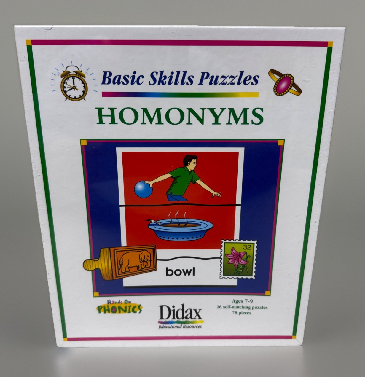 Basic Skills Homonyms Self-Matching Puzzles Didax Hands On Phonics 78 Pieces New