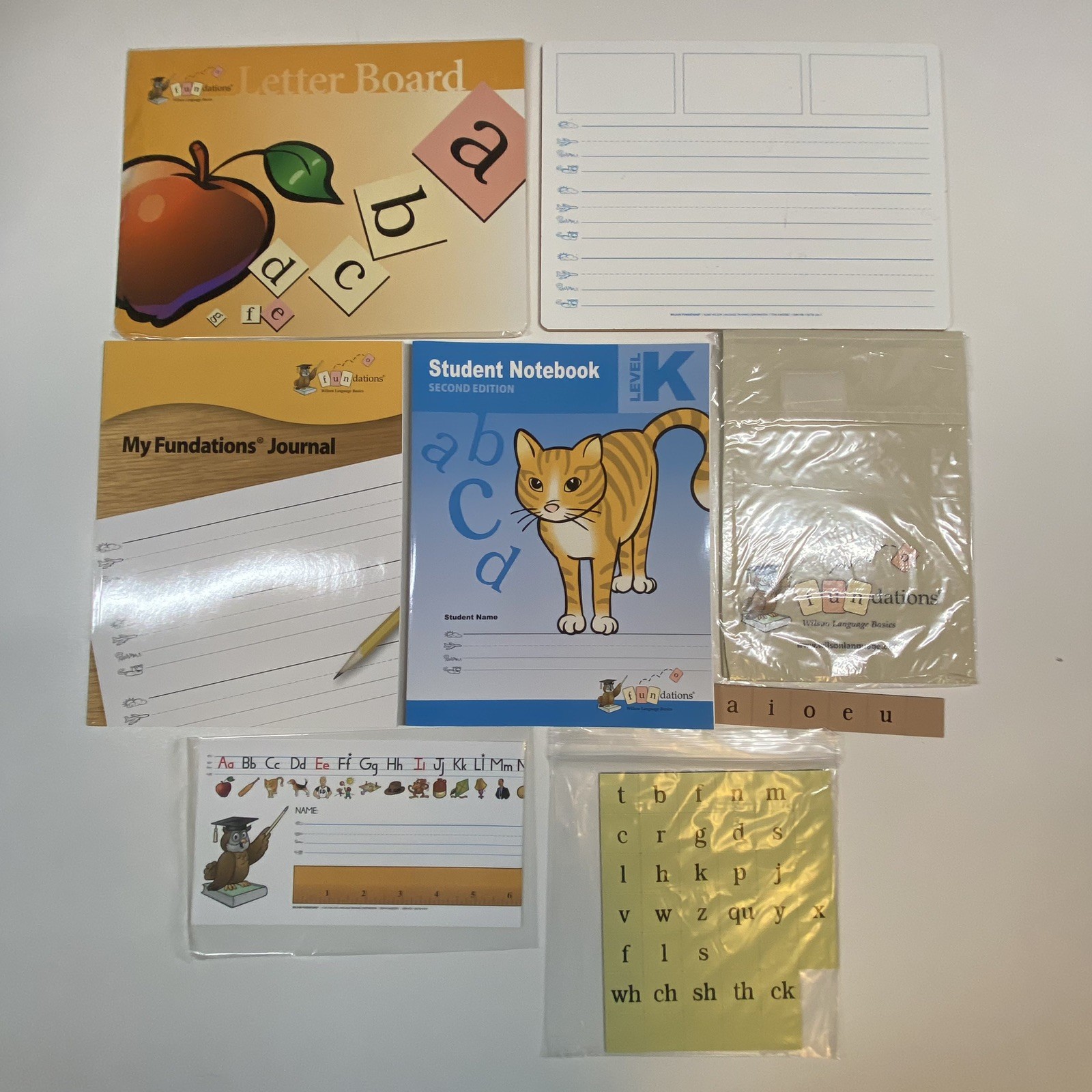 Wilson Fundations Student Kit Mostly NEW Opened Seal Magnetic Board Tiles Books