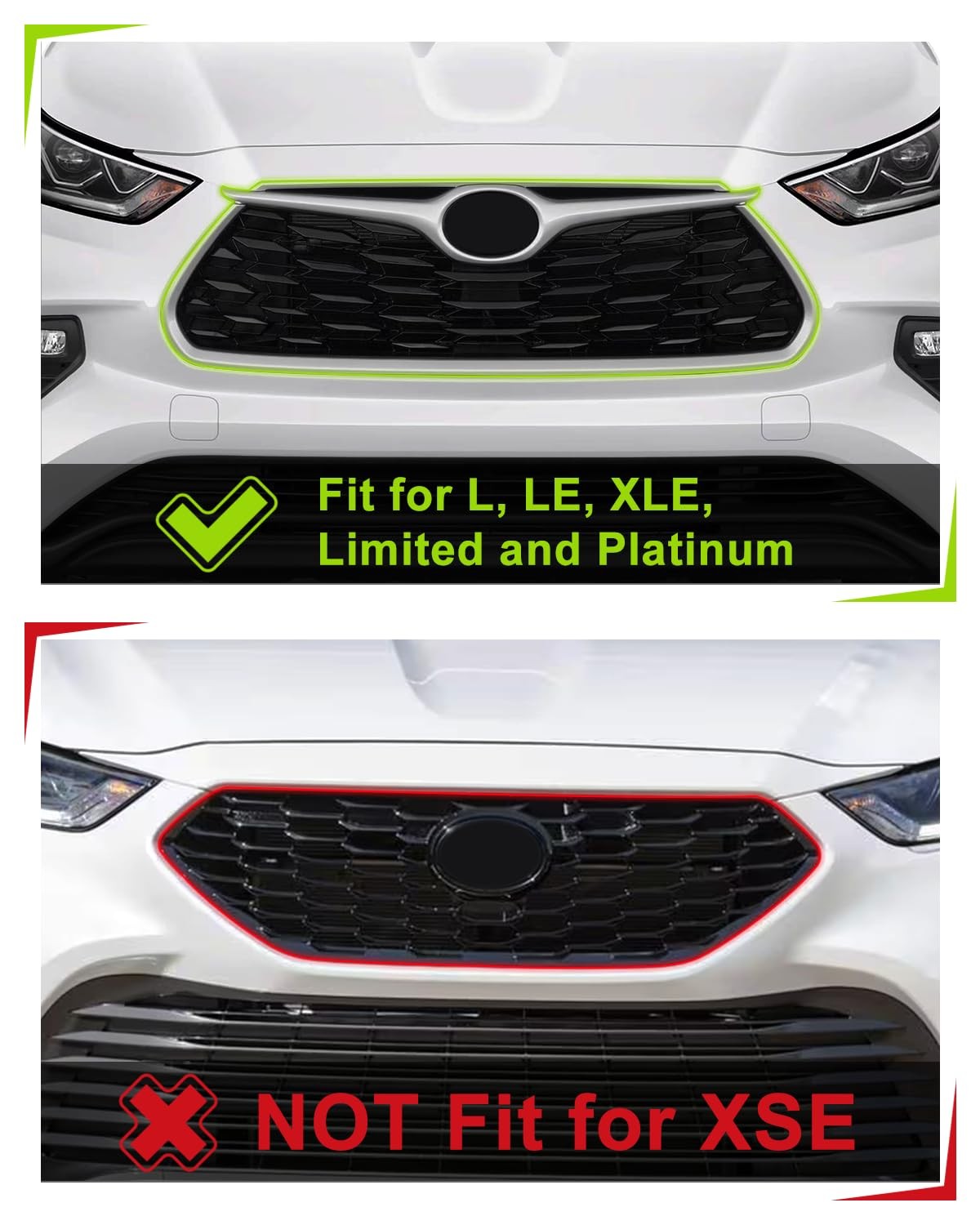 LED Toyota Highlander Front Grille Lights Bar 2024 2023 2022 2021 2020 LED LED