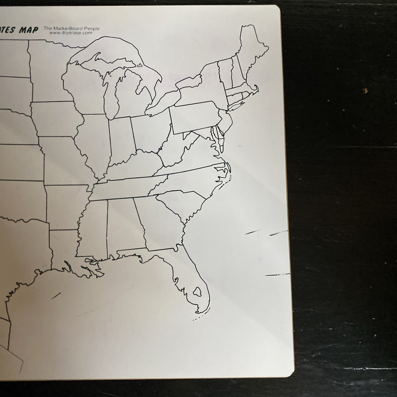 United States Map Dry Erase Board