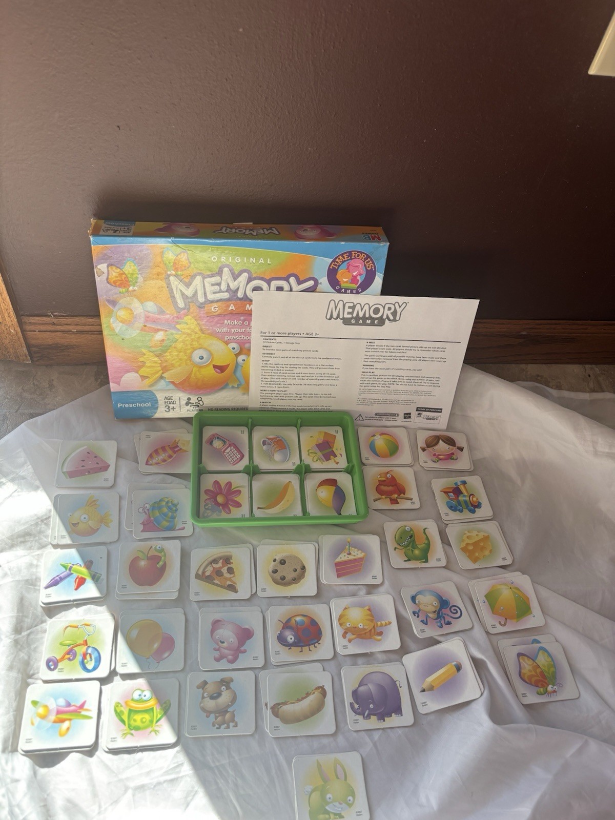 Original Memory Game Hasbro 2007 Complete With 72 Picture Cards And Instructions