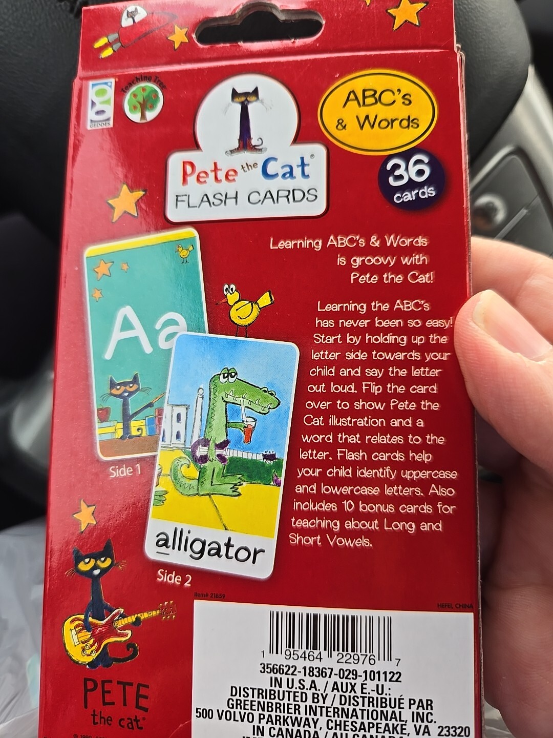 Pete the Cat ABC’s and Words Flash Cards – Ages 3+ – 36 Cards