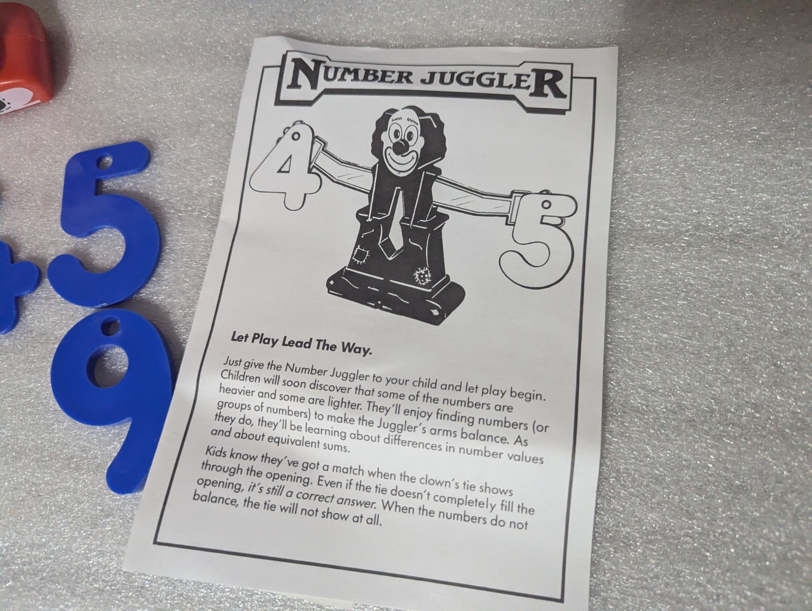 RARE Invicta Education Aid Clown Number Weight Scale Learn Equal Add Kid Sum Arm