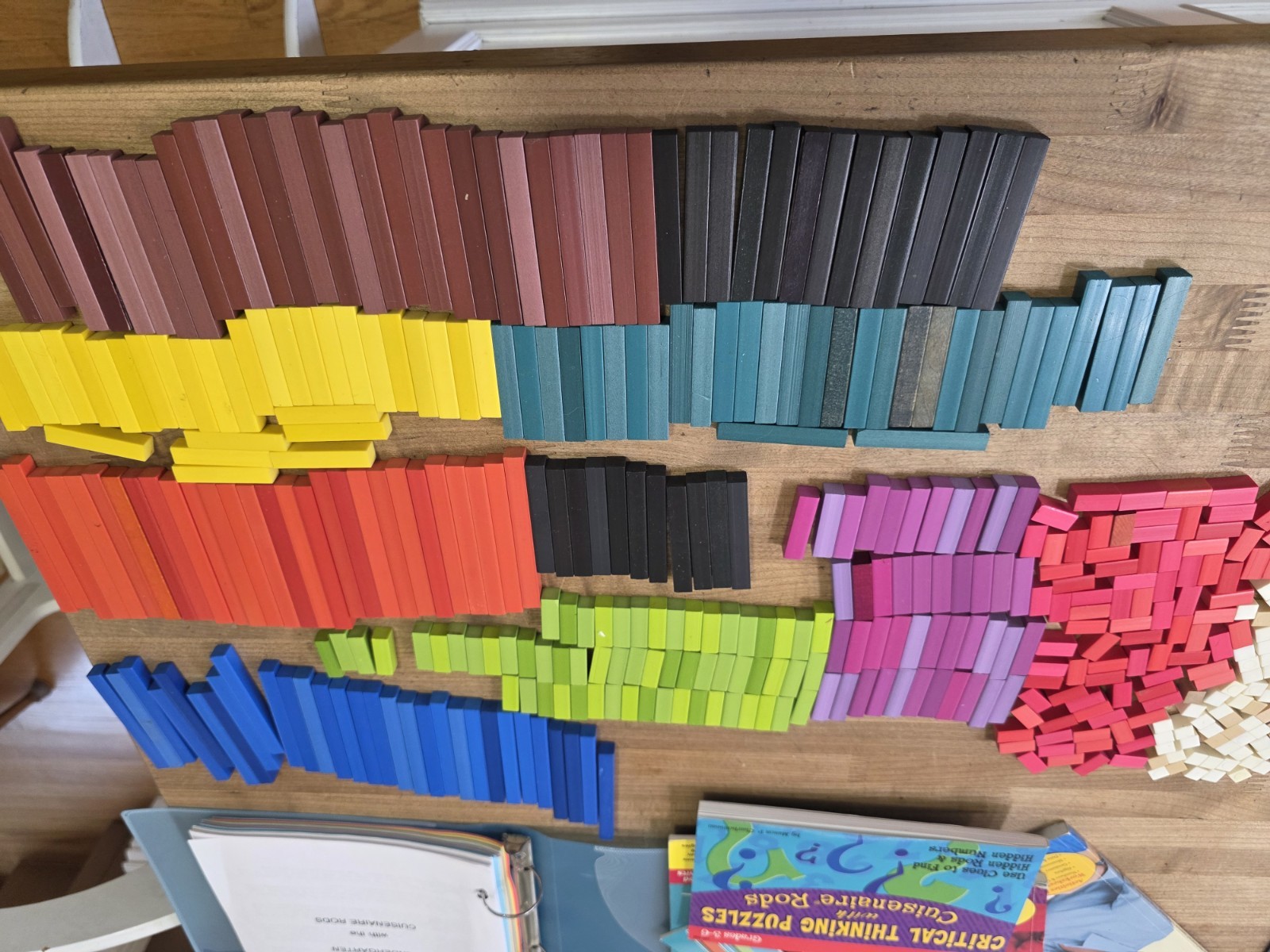 500 pcs Wooden Cuisenaire Rods Lot Home School Math Manipulatives w/books