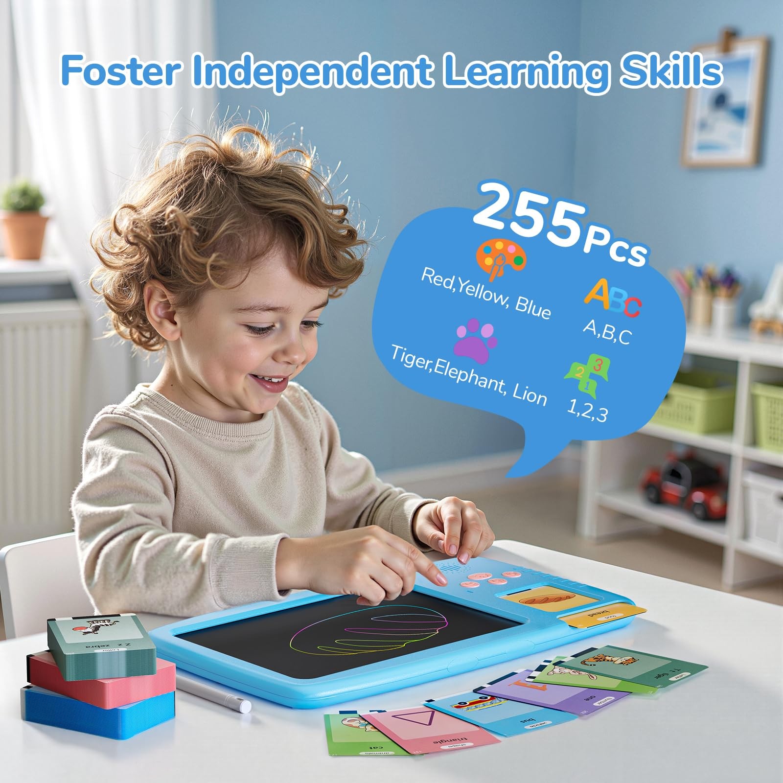 Talking Flash Cards for Toddlers 2in1 LCD Writing Tablet with 510 Sight Words…