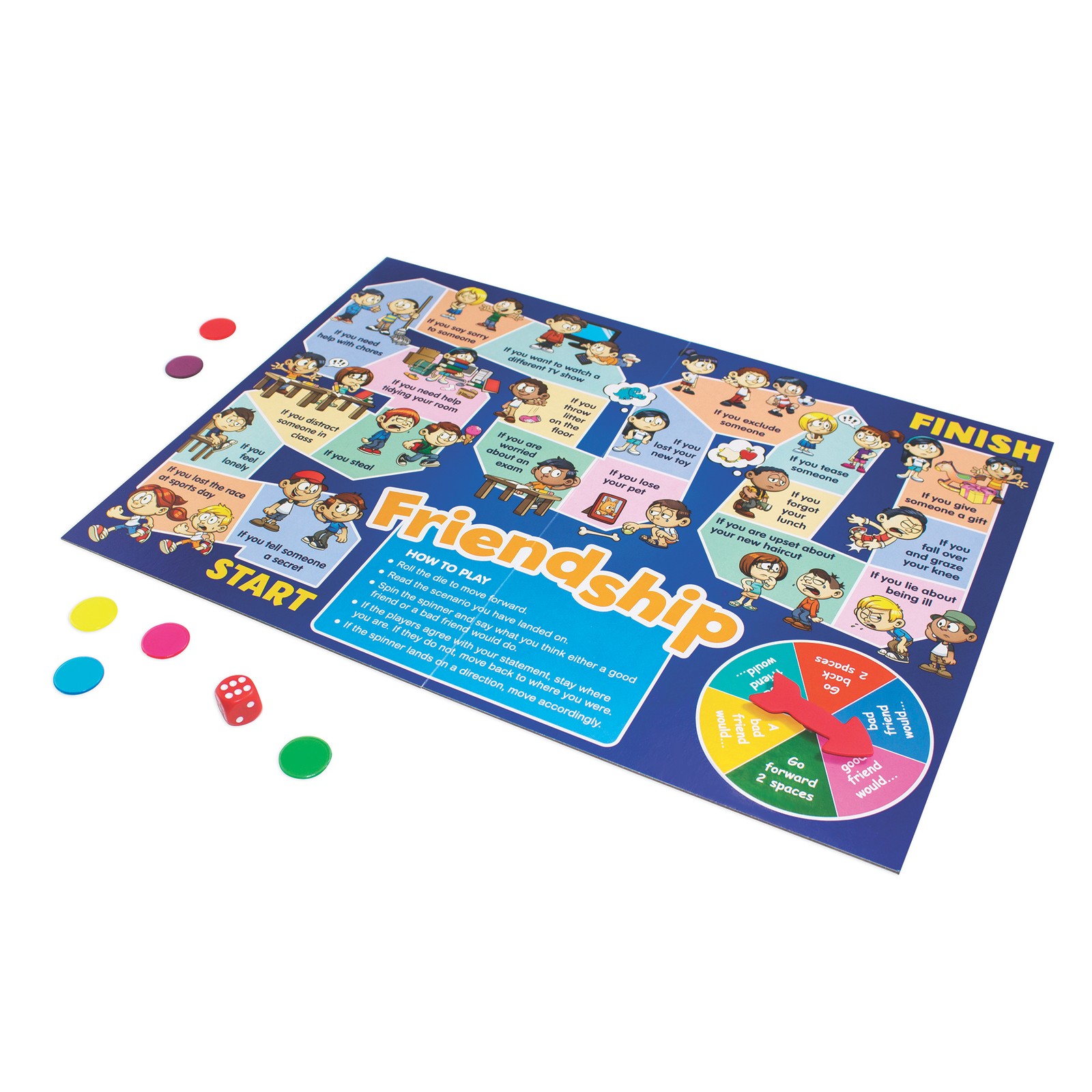 Social Skills Board Games, 4 Games, Ages 5-8, Empathy & Manners, Grade 1-2