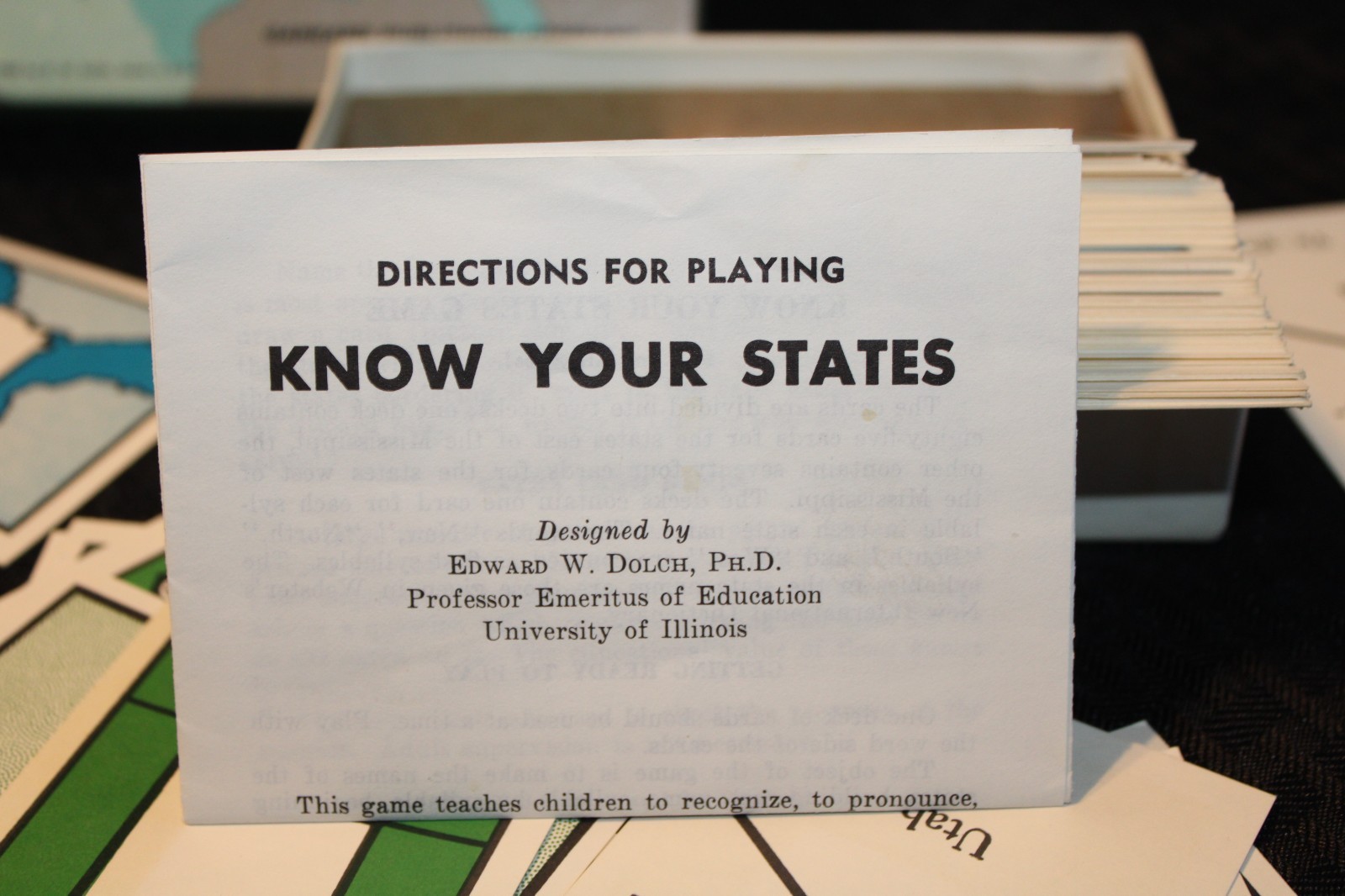 Vintage Dolch® Flash Cards: KNOW YOUR STATES: Game Teaches Geography Spelling…