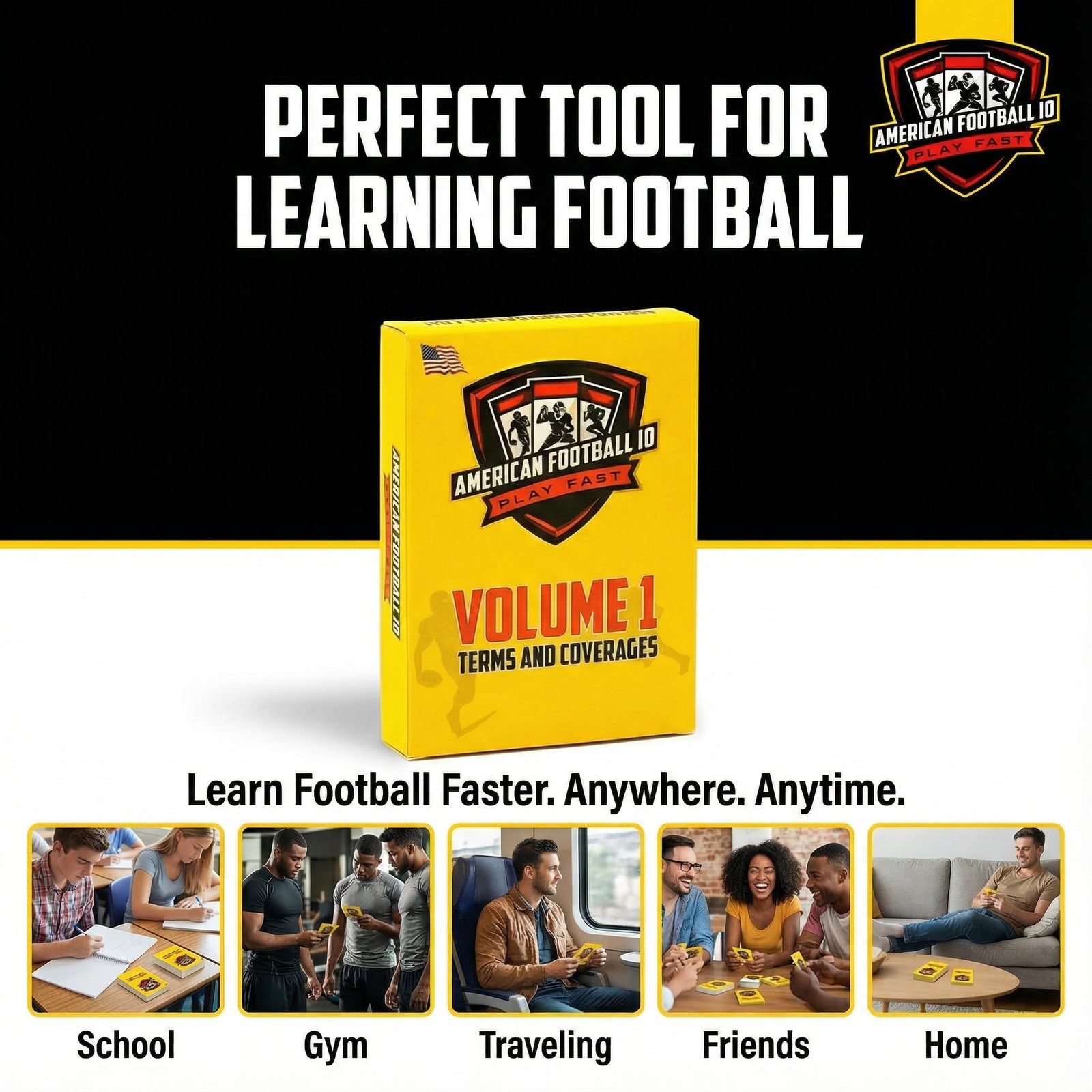 American Football Training Flashcards – Volume 1: Learn Plays, Coverages & Fo…