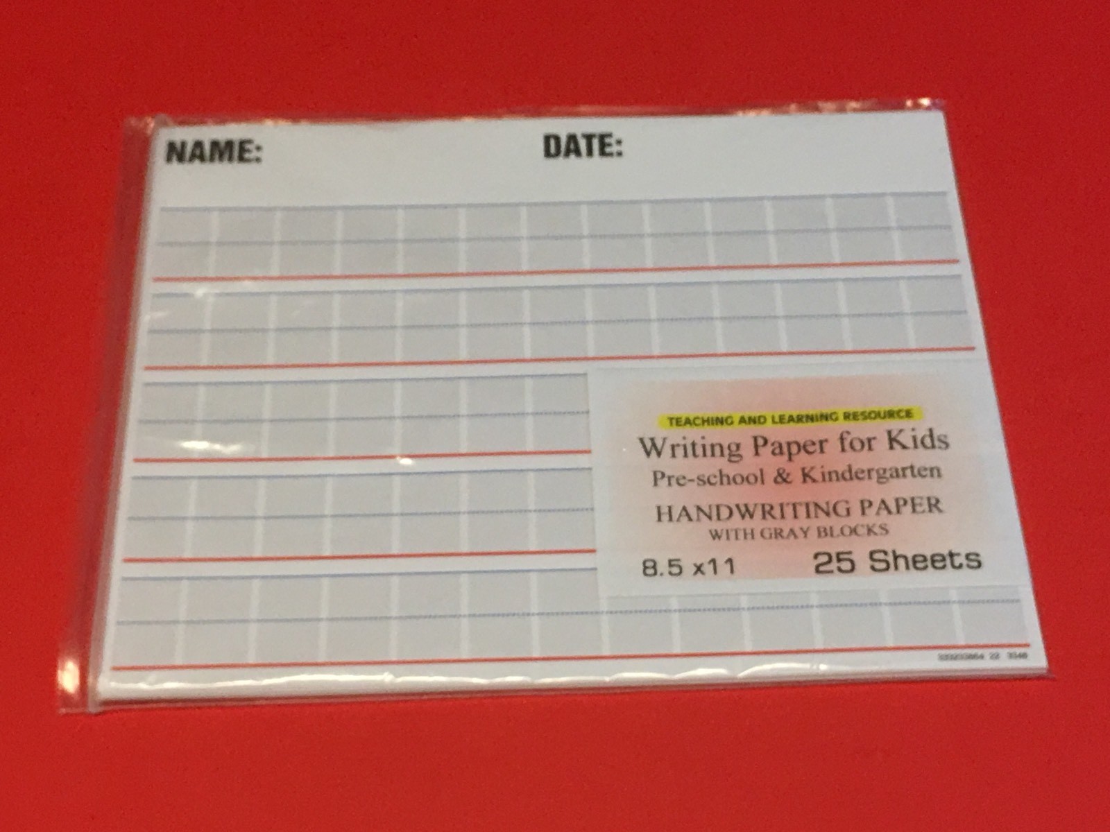 Writing Paper for Kids – Handwriting Paper w/ Gray blocks – 11X 8.5 in