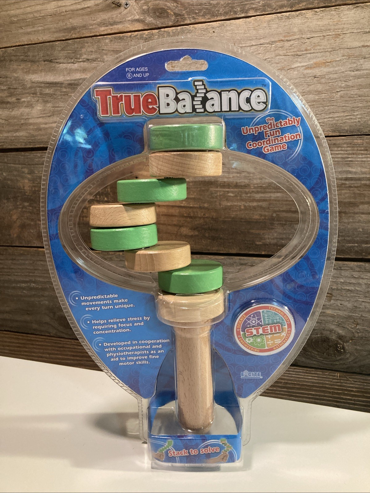 True Balance Coordination STEM Wooden Game Toy Green Fine Motor Skills By Excite