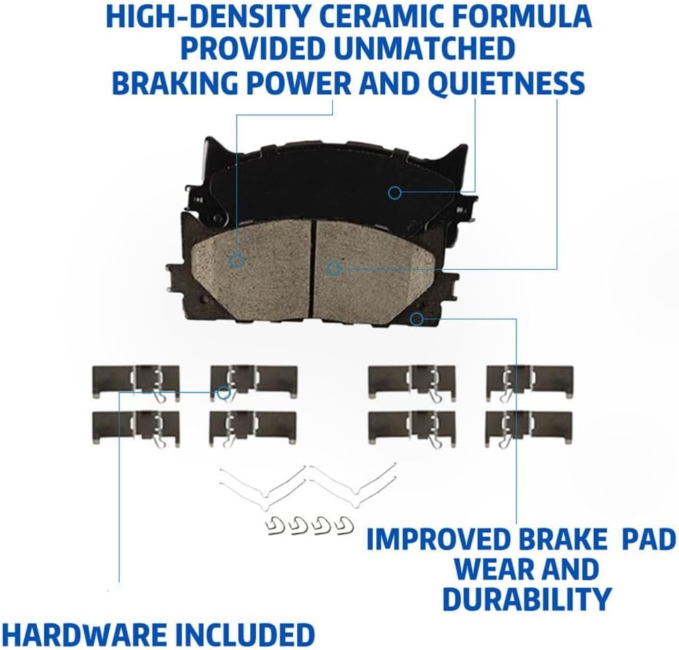 Ceramic Front Brake Pads Set Compatible with 2008-2018 Toyota Avalon,2007-2017 T