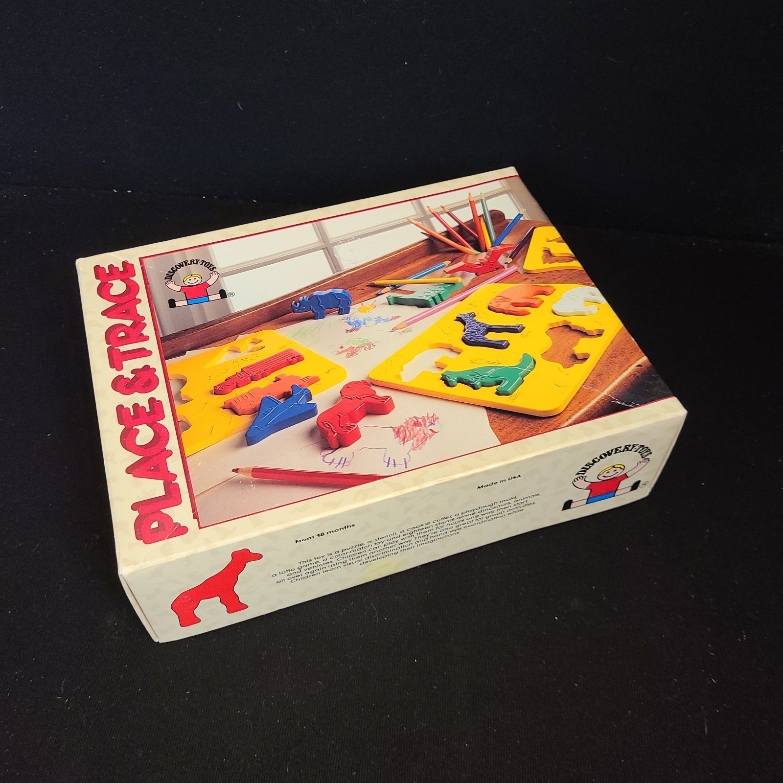 Vintage Discovery Toys Place and Trace Puzzle for 24+ Months Animals Vehicles