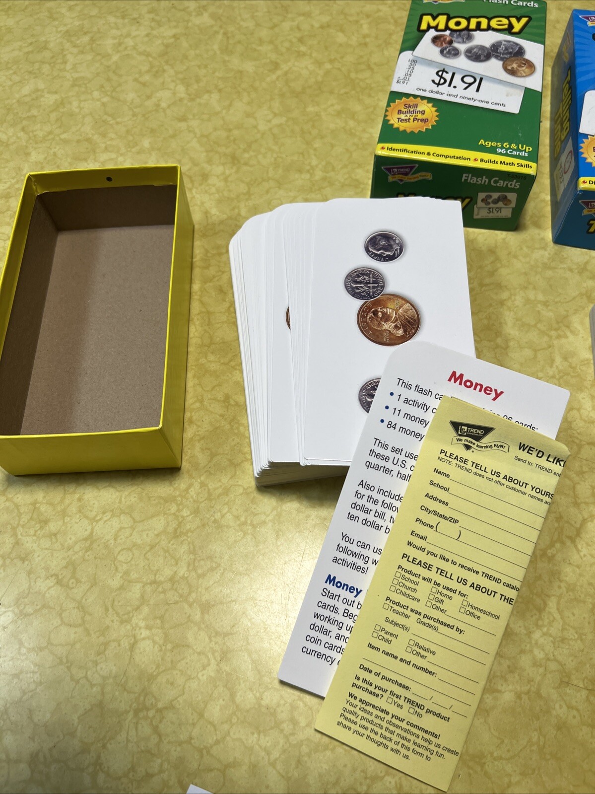 Trend Flash Cards Telling Time And Money 96 Cards Each Home School Skill Build!!