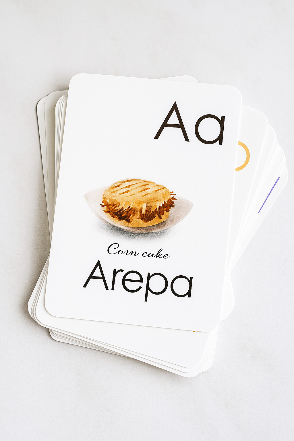 Venezuelan ABC Flash Cards – 4×6 Watercolor Alphabet Learning Set Venezuela word