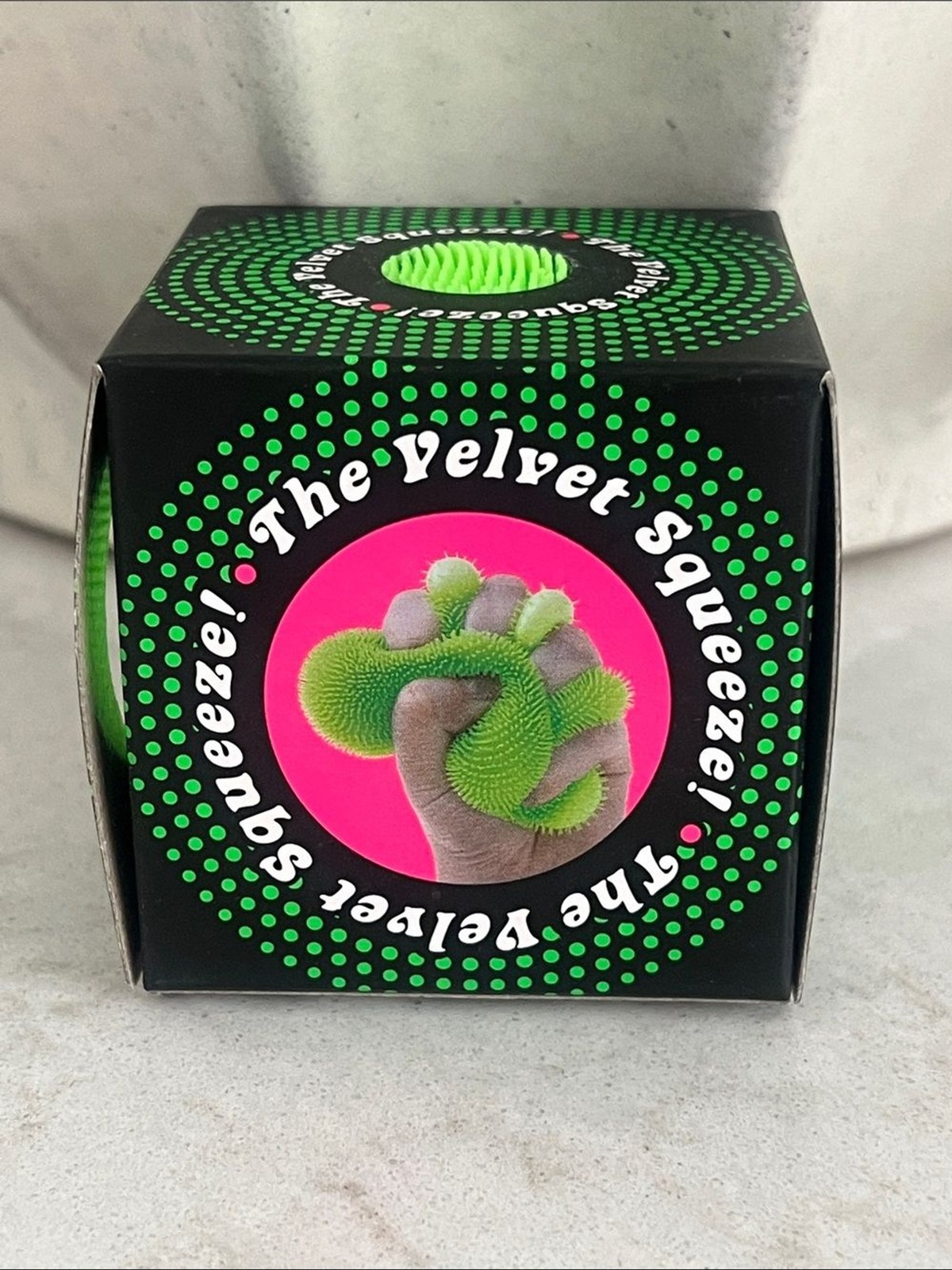NeeDoh Fuzz Velvet Squeeze Green Fuzzball Squeeze Stress Ball