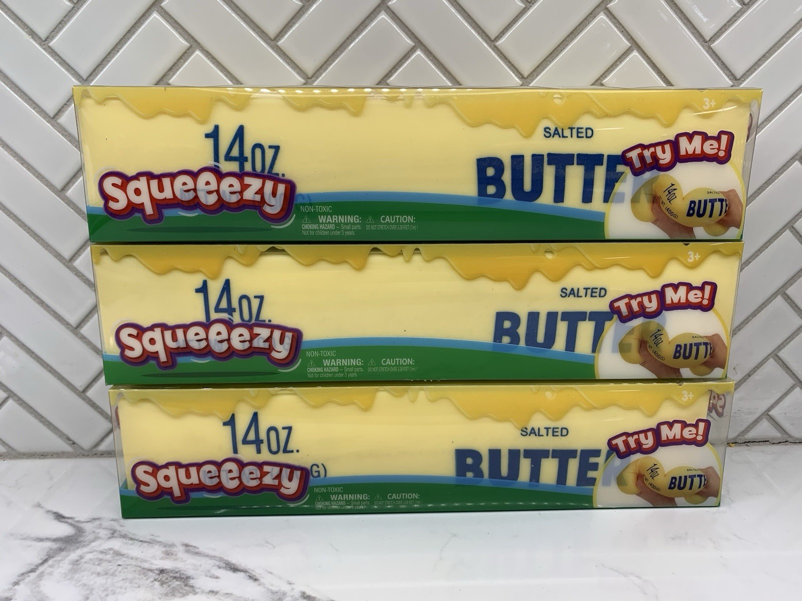 (3) NEW Sunny Days Viral Jumbo Squeezy Butter Squishy Toy Stress Relief LOT OF 3
