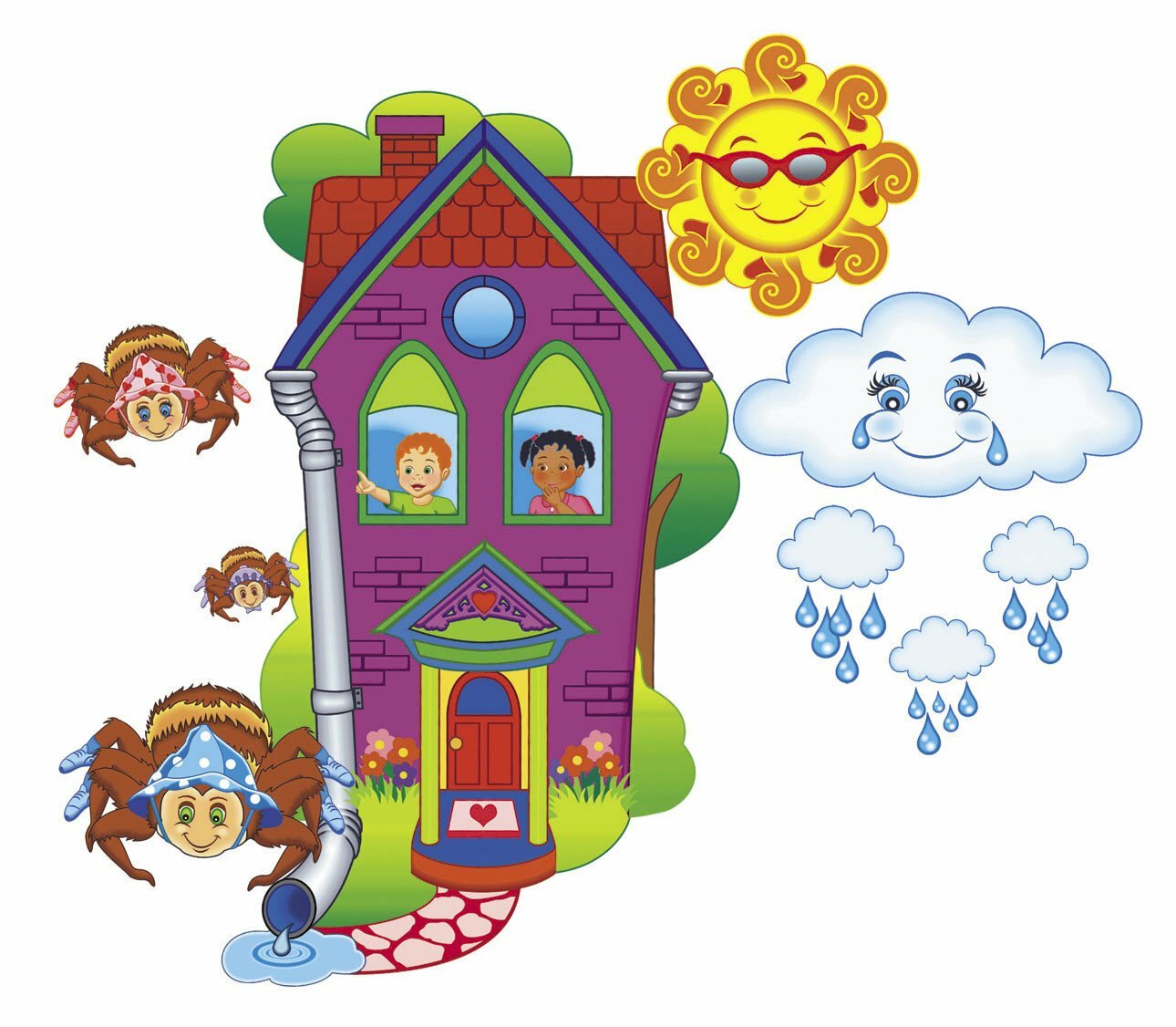Little Folk Visuals Eency Weency Spider Precut Flannel/Felt Board Figures, 9 Pie