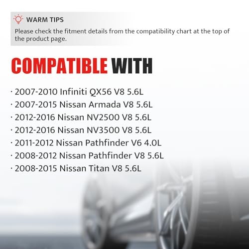 Ignition Coil Pack compatible with V8 5.6 5.6L 2007-2015 Nissan Titan Armada